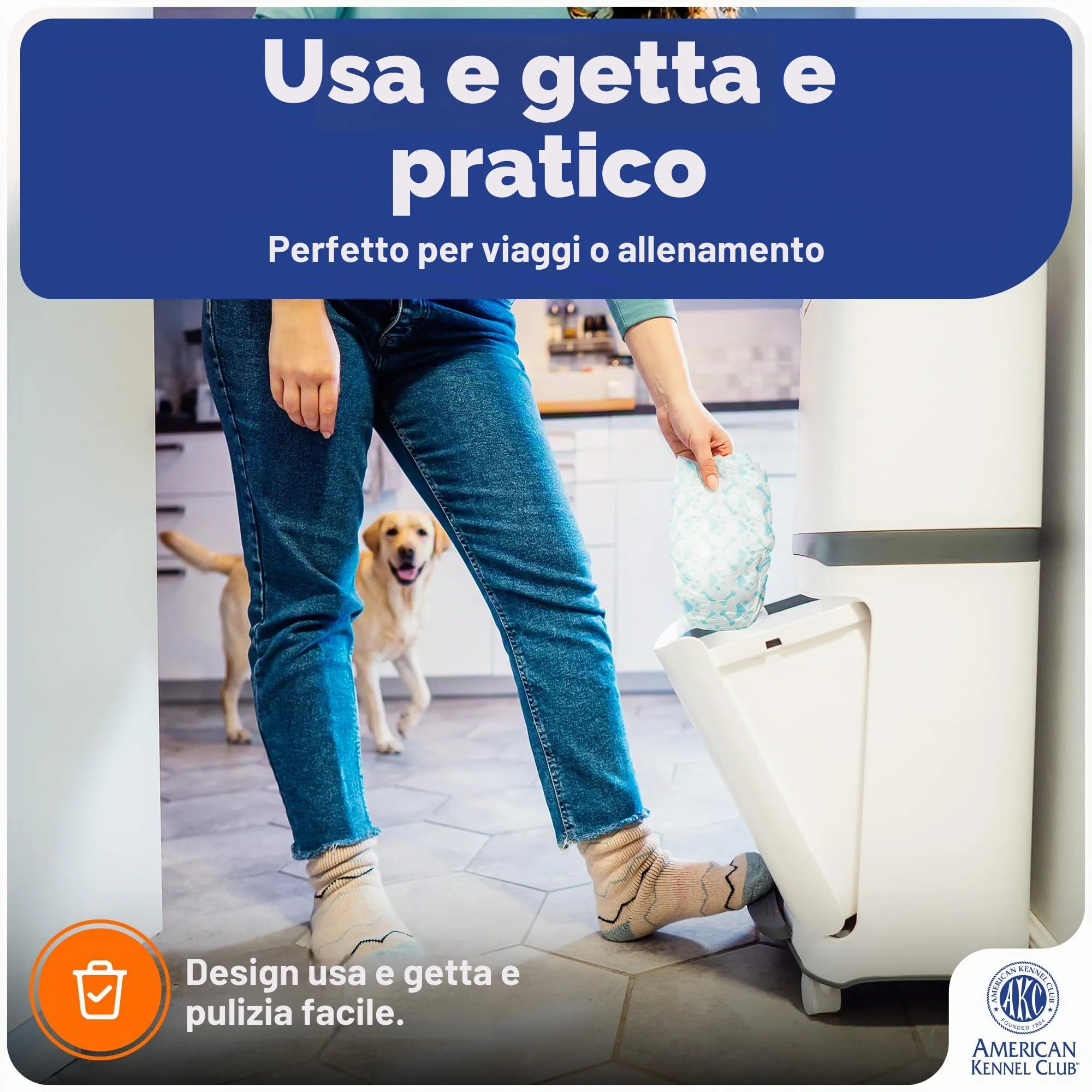 American Kennel Club Pannolini usa e getta per cani maschi, con indicatore di umidità, L, 50 pezzi - immagine 6