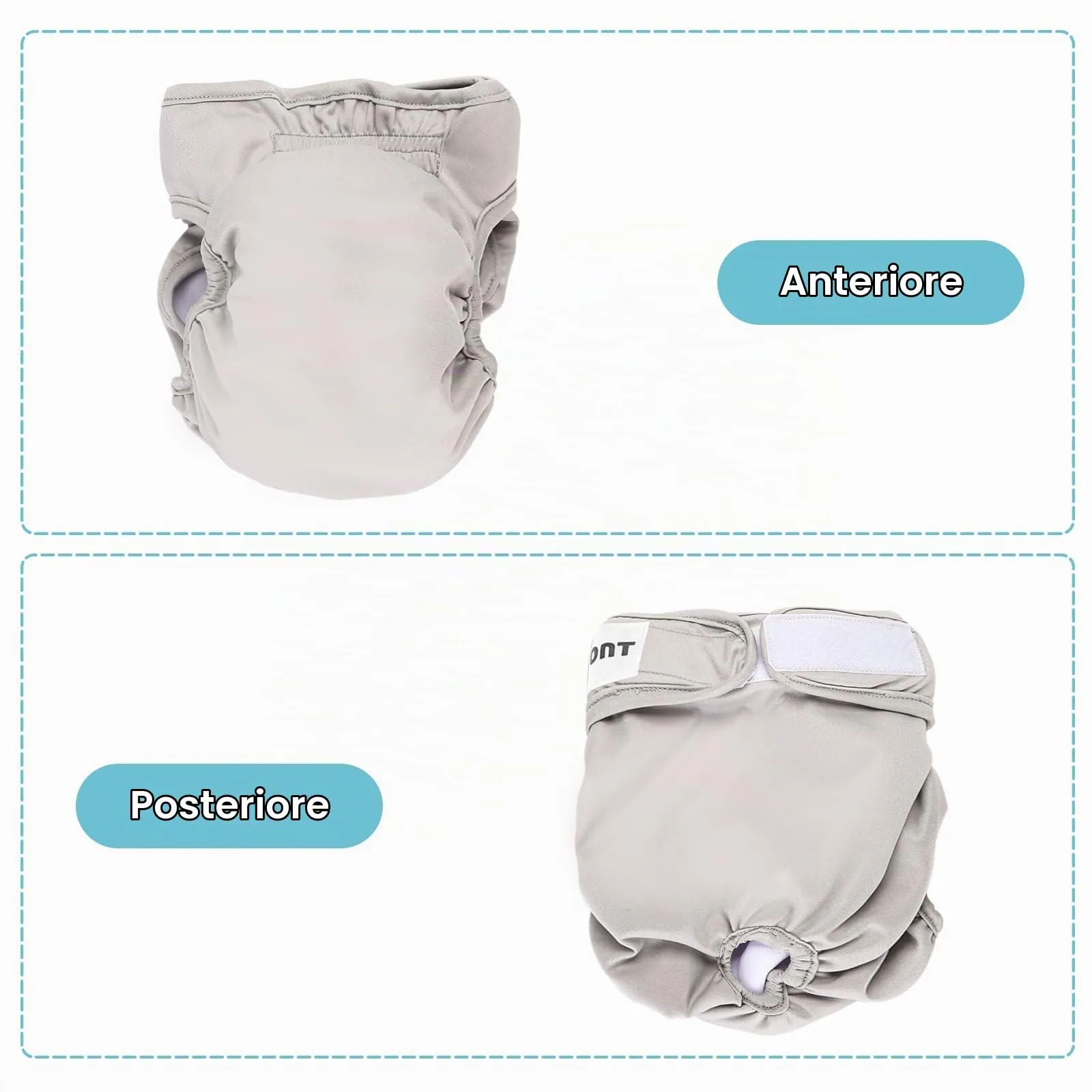 Avont Pannolini Cane Lavabili[3 Pezzi], Mutandina per Cane Femmina Altamente Assorbenti, Impermeabile e Riutilizzabili, Lavabili in Lavatrice -Rosa/Menta/Grigio - immagine 7