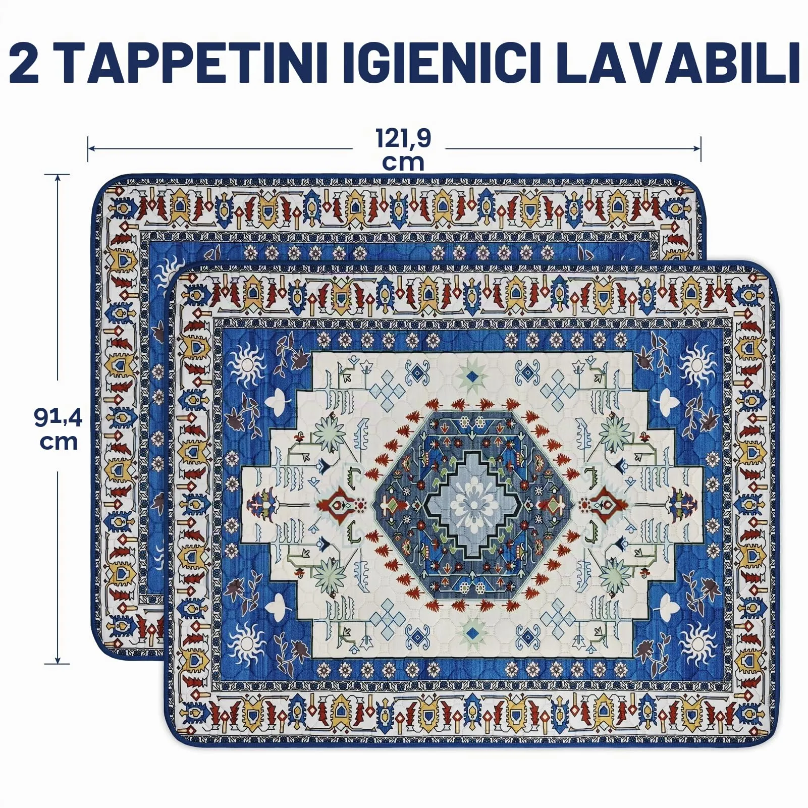 YOSEPATI Tappetini lavabili per cani, 2 tappetini con feromoni, 122x92 cm - immagine 3