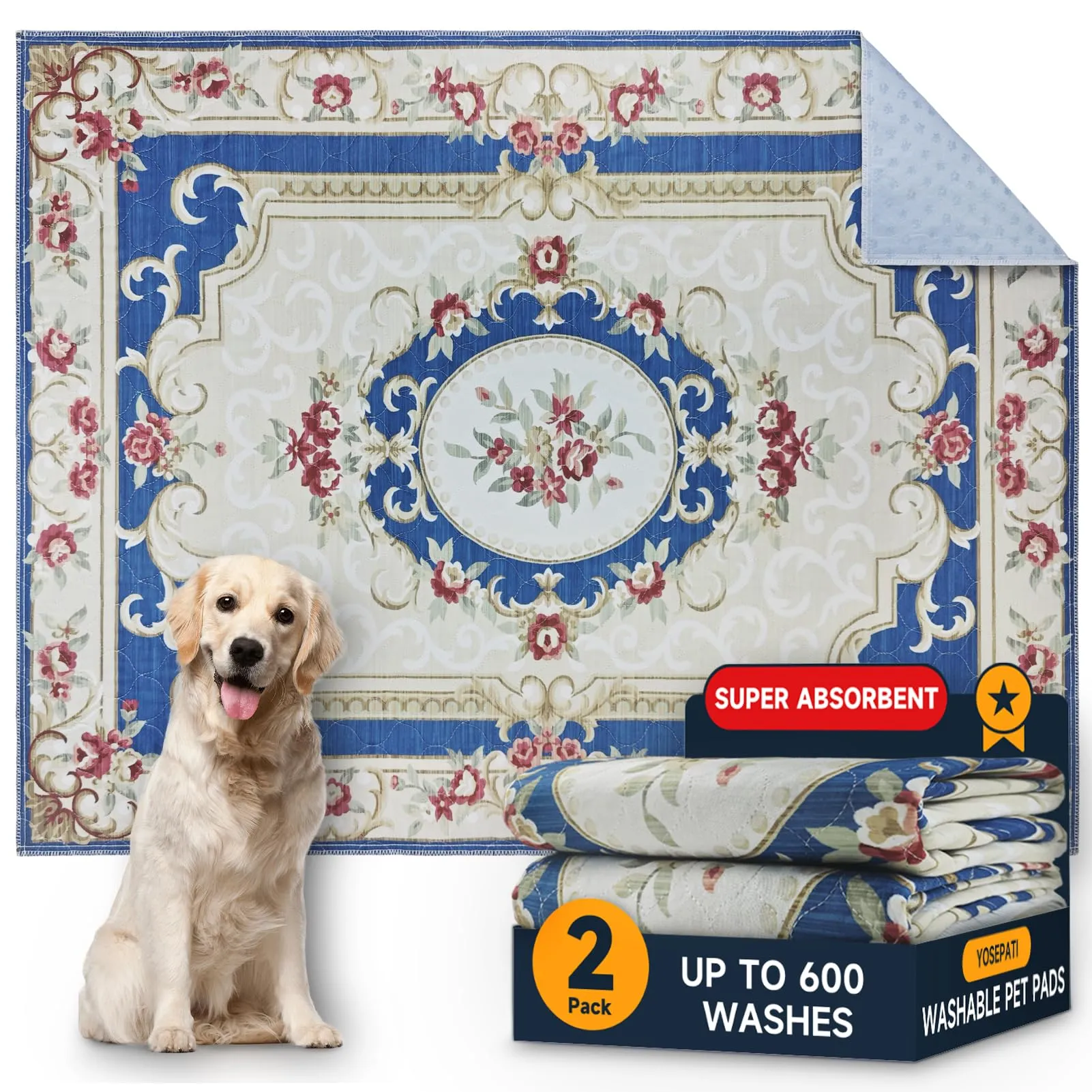 YOSEPATI Tappetini lavabili per cani, 2 tappetini con feromoni, 60x45 cm - immagine 1