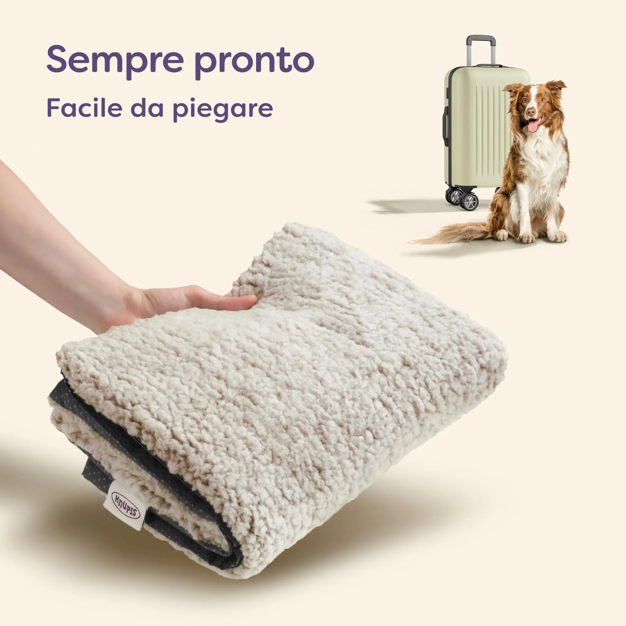 Knupis Tappetino Riscaldante per Cani – Grande Tappetino 90×60 cm – Fodera Lavabile – Morbido & Accogliente – Con Fondo Antiscivolo (Marrone) - immagine 7