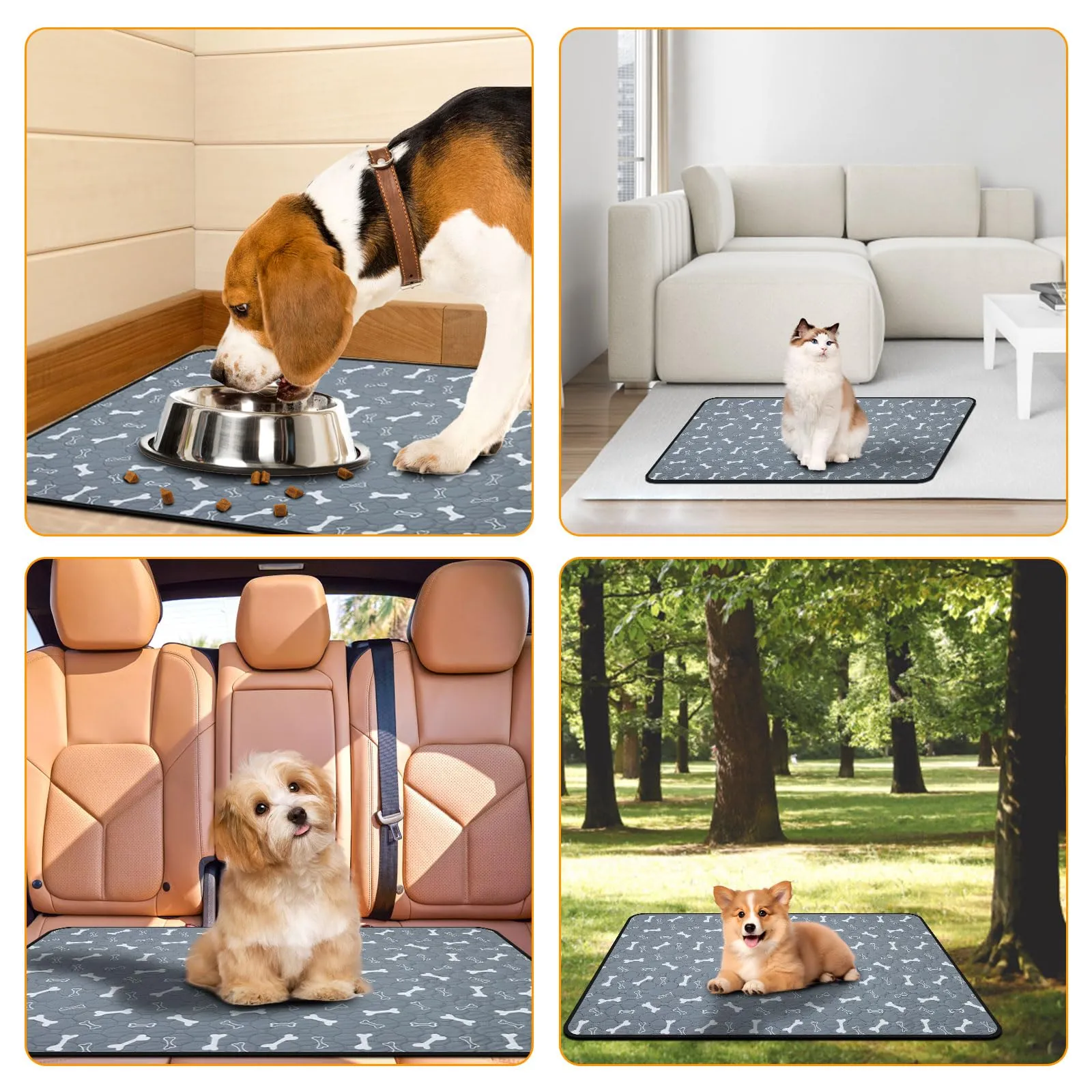 Wusboo Set di 2 Tappetini Igienici per Animali ,70 x 100 cm Super Assorbenti, Impermeabili e Riutilizzabili | Perfetti per Cani, Gatti, Conigli e Porcellini d’India - immagine 7