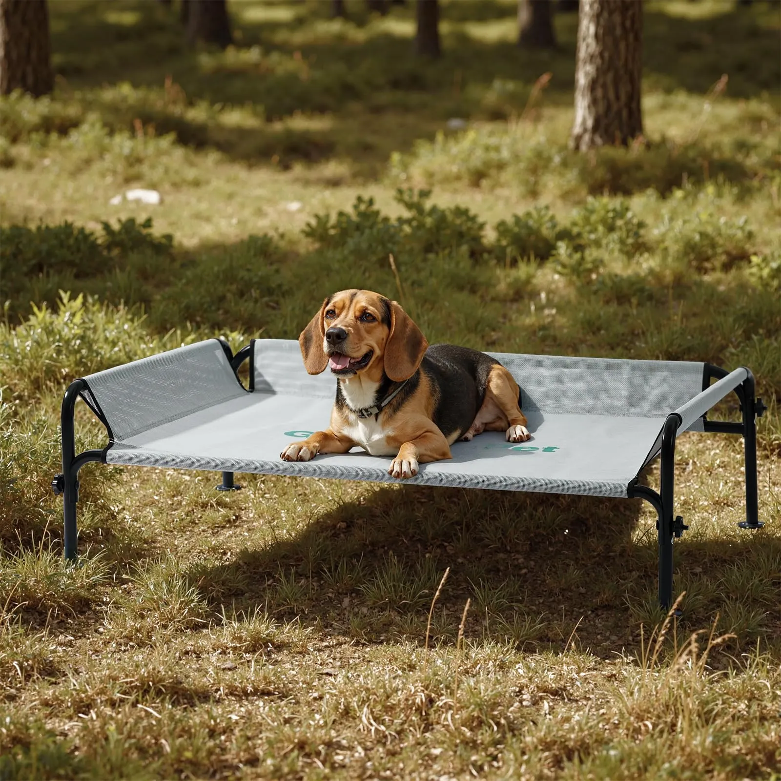 Gardner Pet Letto Rialzato per Cani, 107 x 76 x 31 cm, Grigio - immagine 1