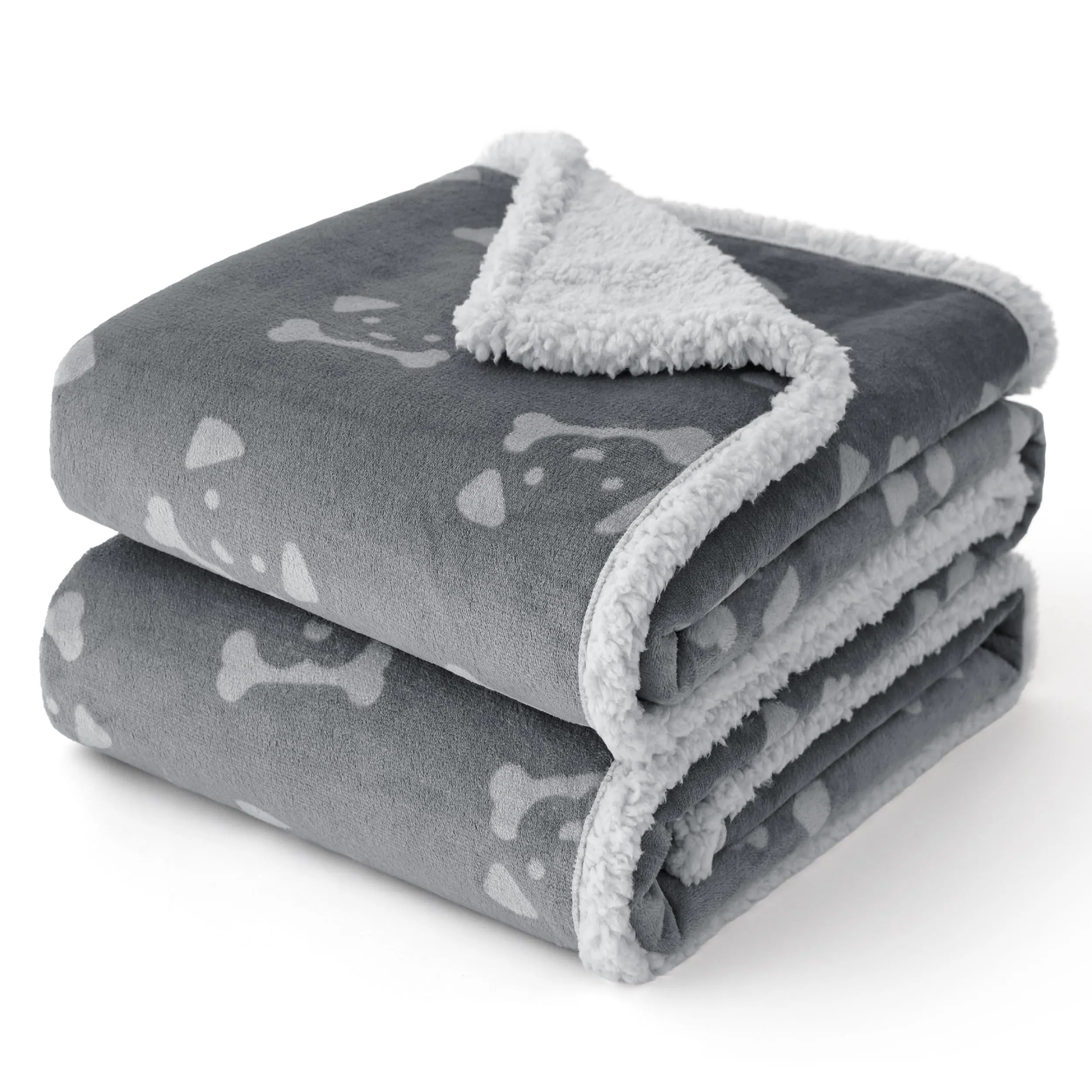 Bedsure Coperta Cane, Coperta per Cani Impermeabile, Coperta Divano, Gatto, Copertina Cane, Pile Singolo (102x127cm, Grigio) - immagine 1