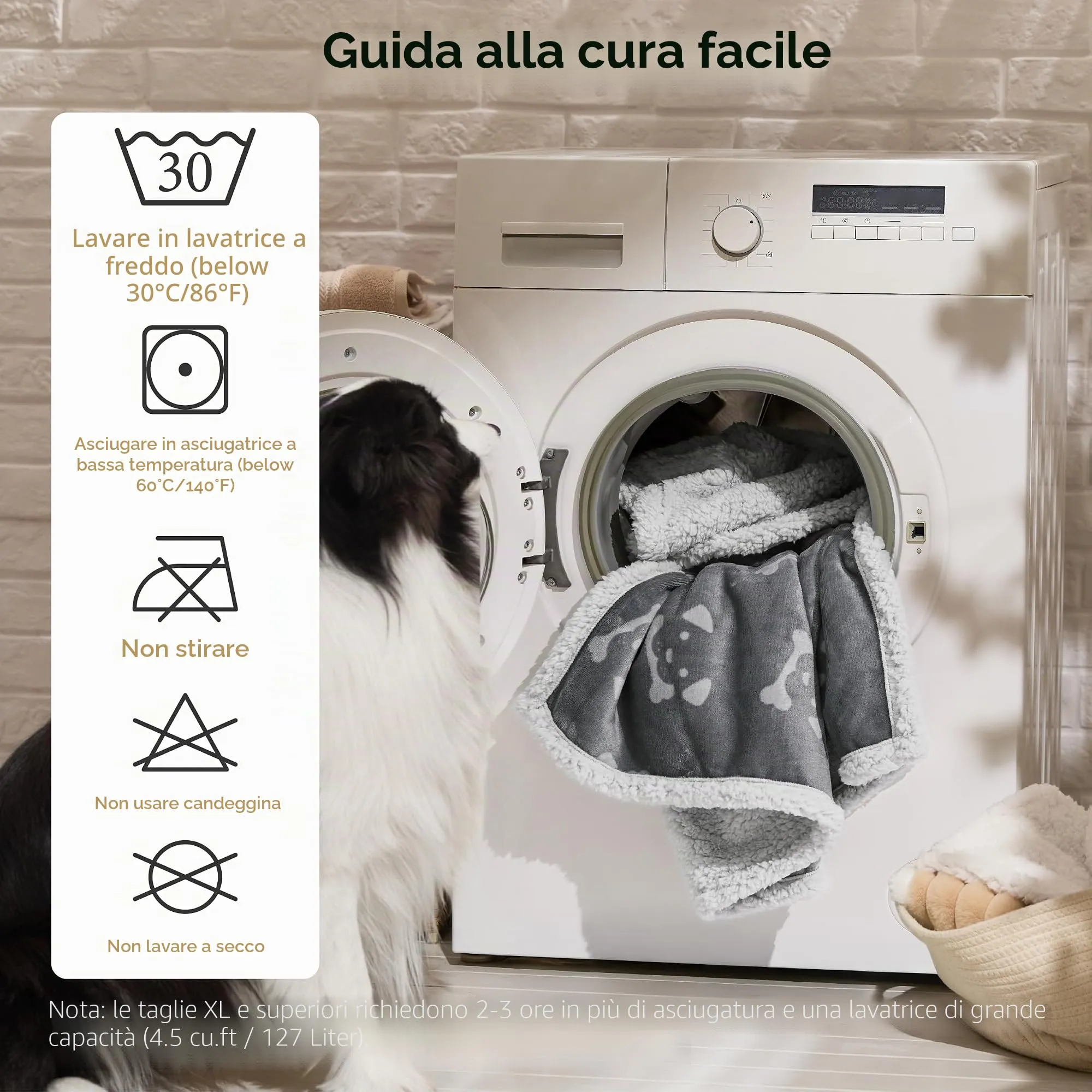 Bedsure Coperta Cane, Coperta per Cani Impermeabile, Coperta Divano, Gatto, Copertina Cane, Pile Singolo (102x127cm, Grigio) - immagine 4