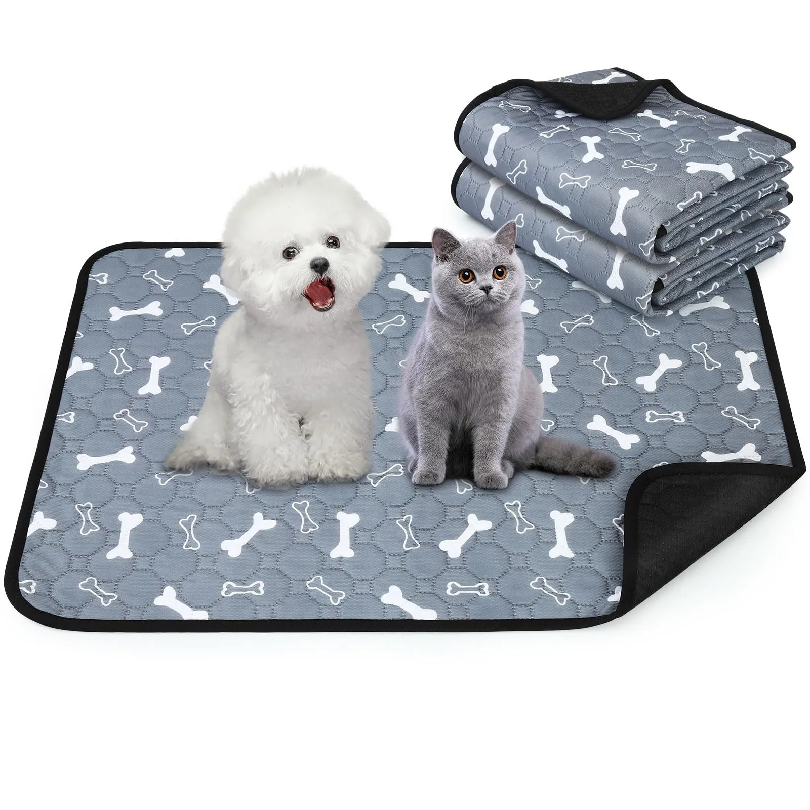 Wusboo Set di 2 Tappetini Igienici per Animali ,50 x 70 cm Super Assorbenti, Impermeabili e Riutilizzabili | Perfetti per Cani, Gatti, Conigli e Porcellini d’India - immagine 1