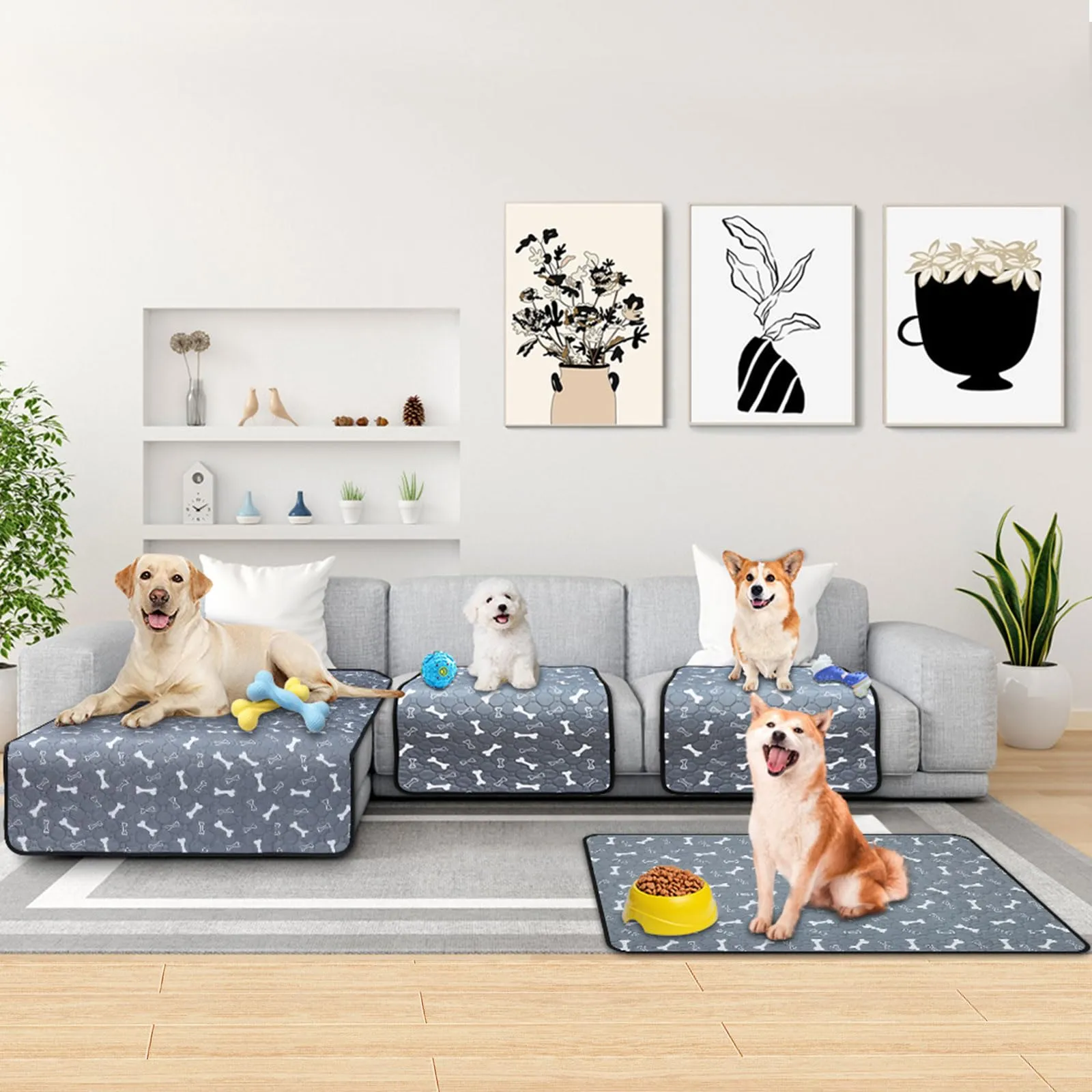 Wusboo Set di 2 Tappetini Igienici per Animali ,50 x 70 cm Super Assorbenti, Impermeabili e Riutilizzabili | Perfetti per Cani, Gatti, Conigli e Porcellini d’India - immagine 6