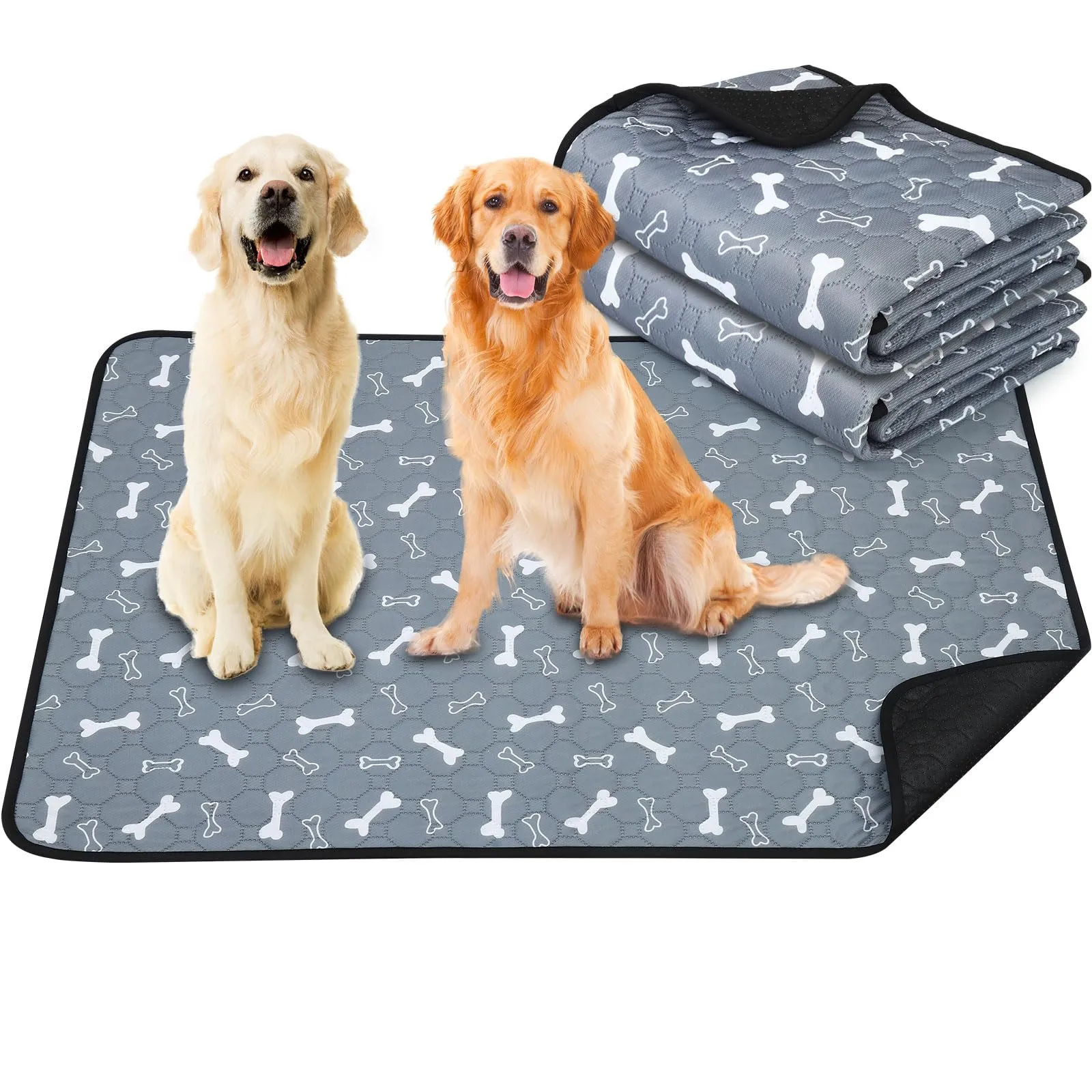 Wusboo Set di 2 Tappetini Igienici per Animali ,90 x 120 cm Super Assorbenti, Impermeabili e Riutilizzabili | Perfetti per Cani, Gatti, Conigli e Porcellini d’India - immagine 1