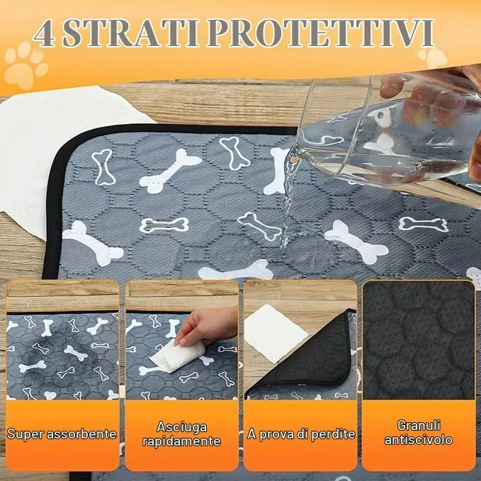 Wusboo Set di 2 Tappetini Igienici per Animali ,90 x 120 cm Super Assorbenti, Impermeabili e Riutilizzabili | Perfetti per Cani, Gatti, Conigli e Porcellini d’India - immagine 3