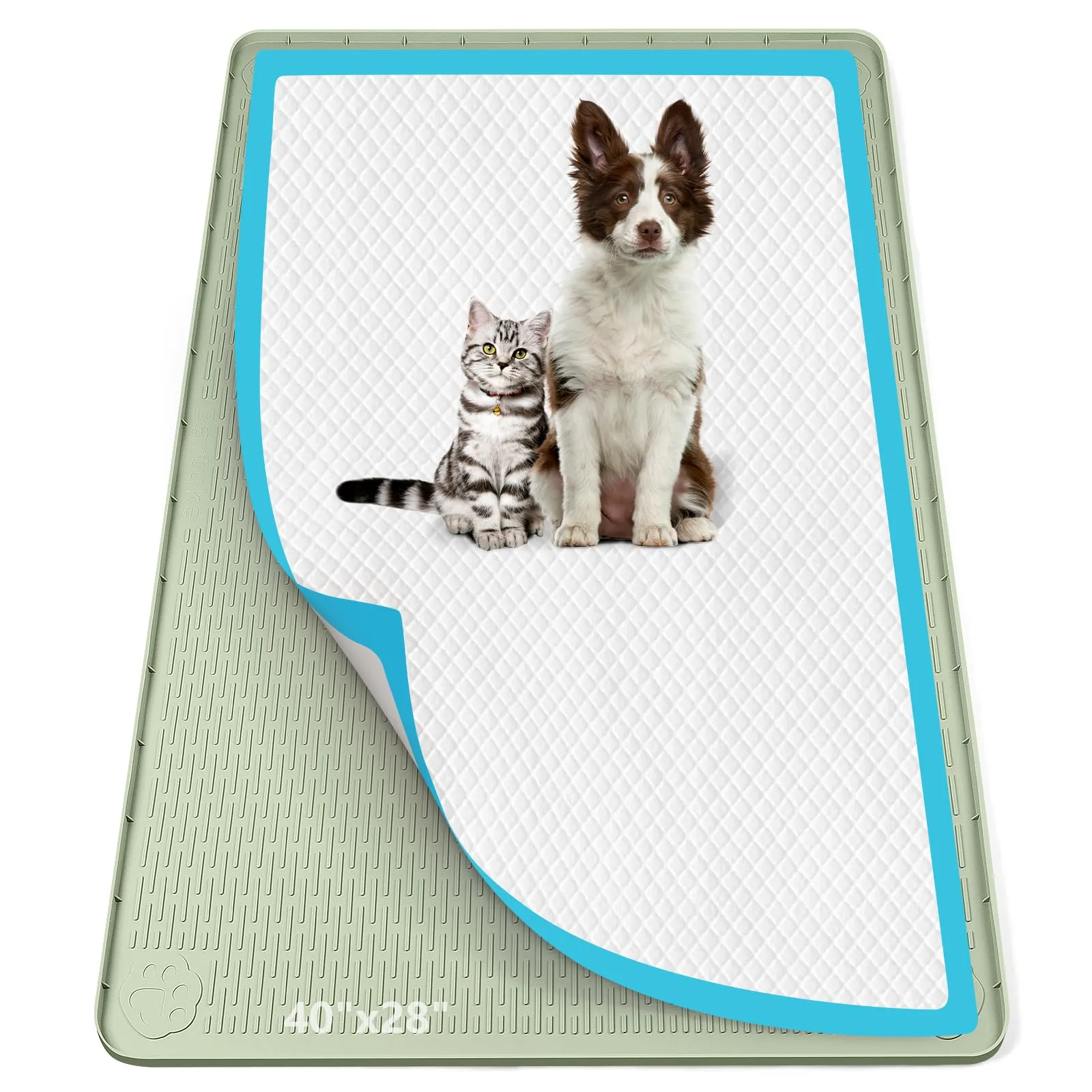 Bartuke 101x71cm traversine cani lavabili,tappetino cane pipi,Verde - immagine 1