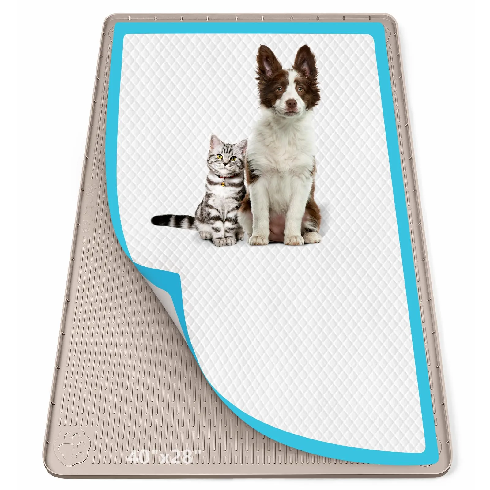 Bartuke 101x71cm traversine cani lavabili,tappetino cane pipi,Kaki - immagine 1