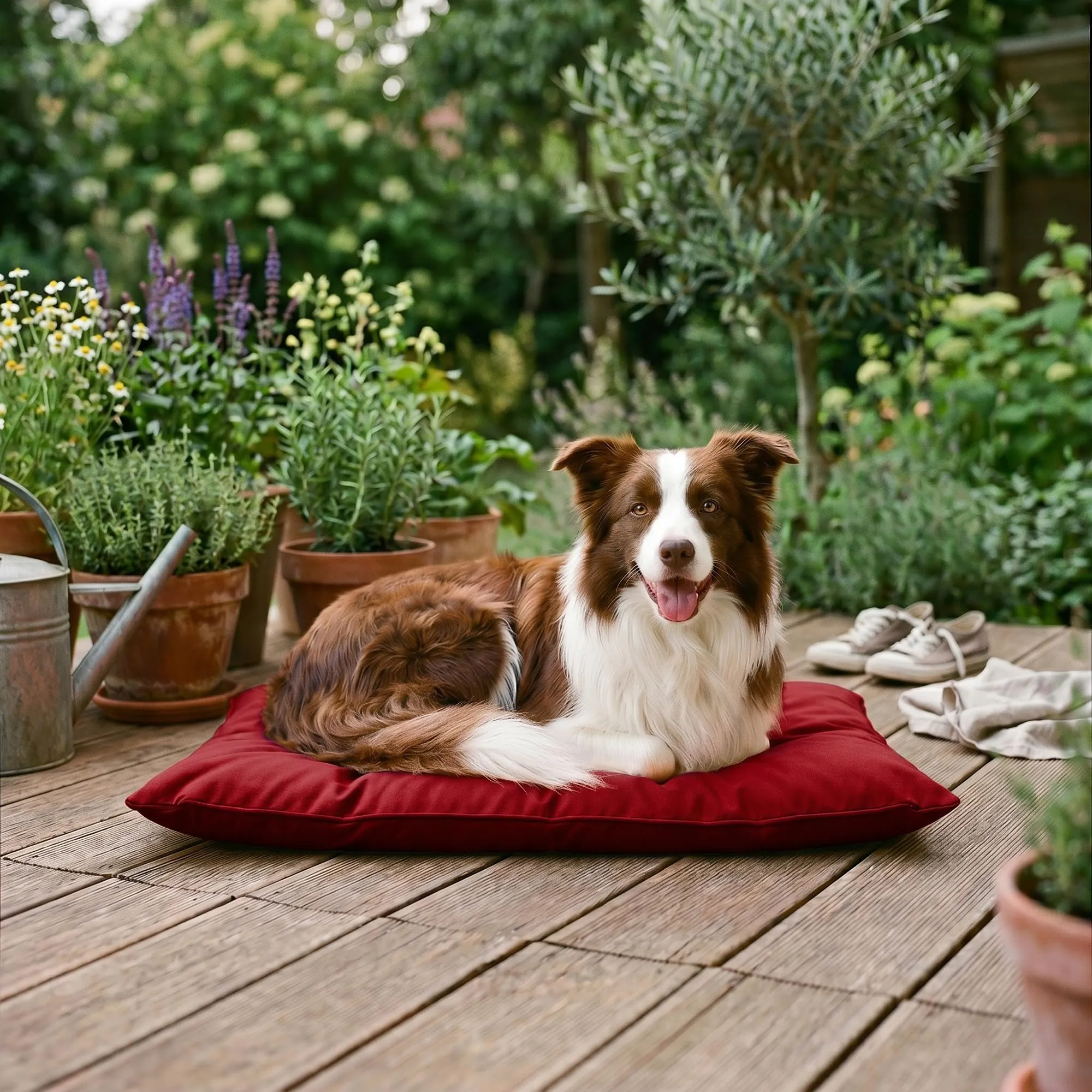 Maxy Cuscinone Cane e Gatto ELEGANT – Cuscino per Animali Domestici Imbottito e Trapuntato, in Microfibra, 60x100 cm, Materassino Morbido e Confortevole per Cani Taglia Piccola/Media/Grande, Rosso - immagine 11