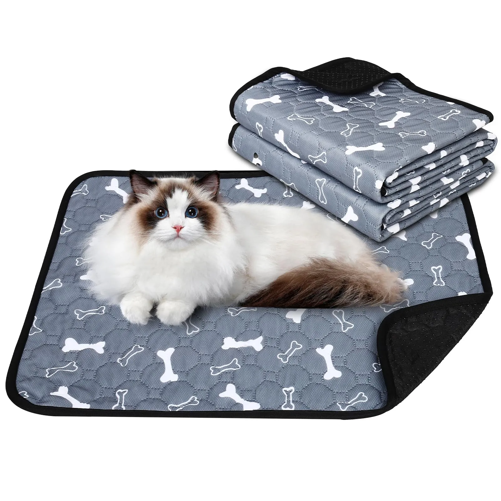 Wusboo Set di 2 Tappetini Igienici per Animali ,45 x 60 cm Super Assorbenti, Impermeabili e Riutilizzabili | Perfetti per Cani, Gatti, Conigli e Porcellini d’India - immagine 1