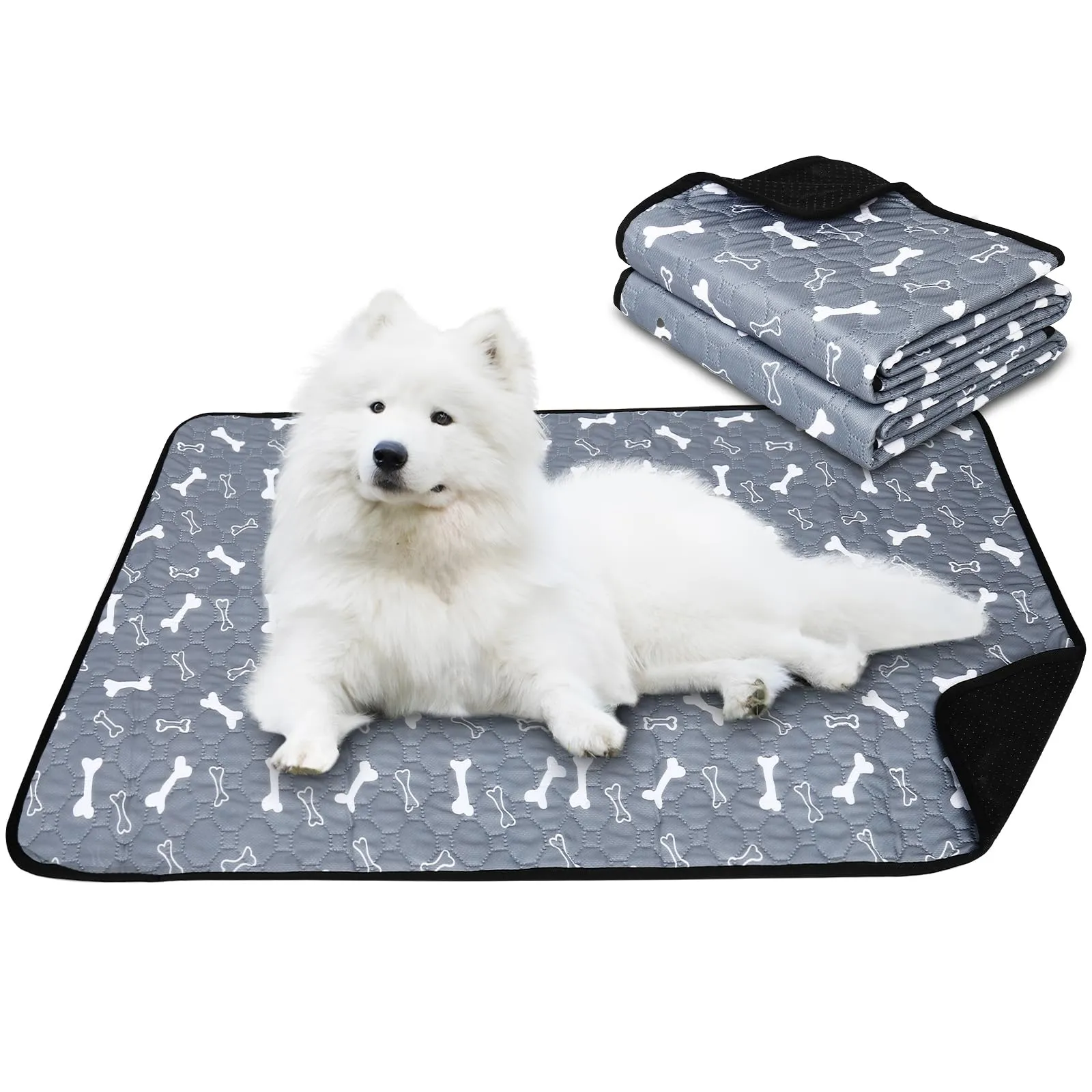 Wusboo Set di 2 Tappetini Igienici per Animali ,60 x 120 cm Super Assorbenti, Impermeabili e Riutilizzabili | Perfetti per Cani, Gatti, Conigli e Porcellini d’India - immagine 1