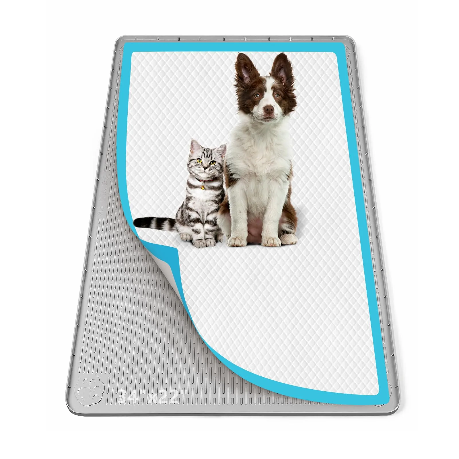 Bartuke 86x56cm traversine cani lavabili,tappetino cane pipi,Grigio chiaro - immagine 1