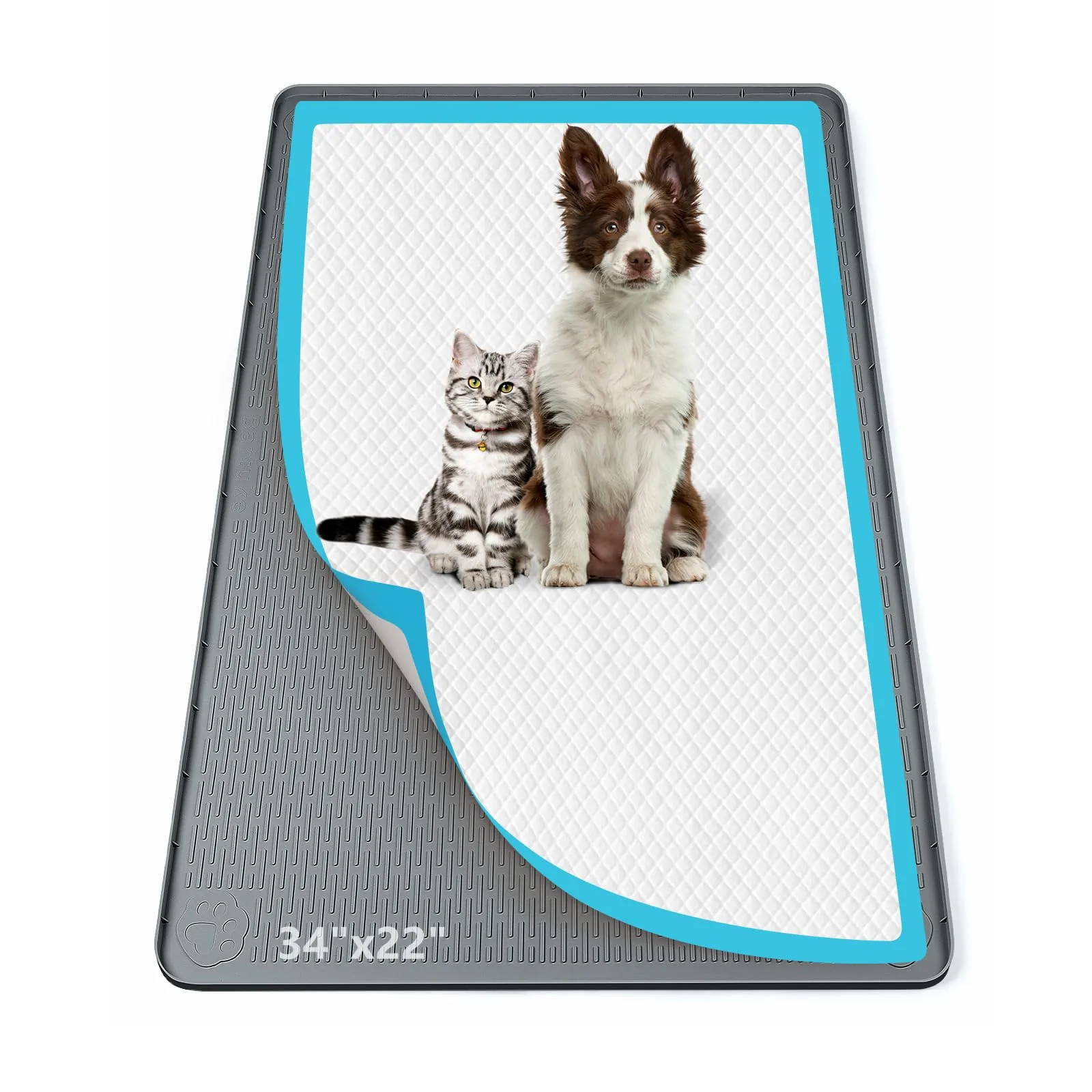 Bartuke 86x56cm traversine cani lavabili,tappetino cane pipi,Grigio scuro - immagine 1