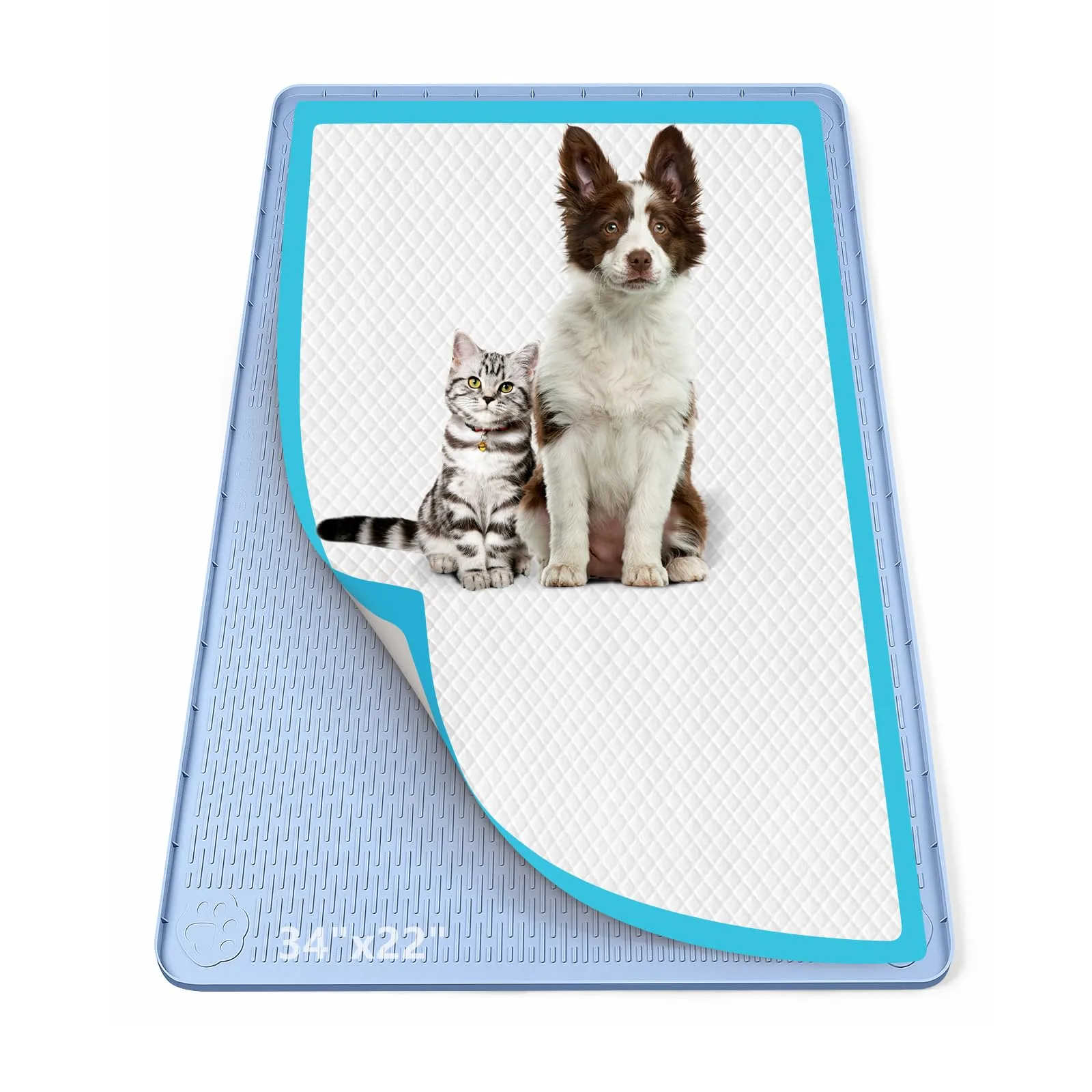 Bartuke 86x56cm traversine cani lavabili,tappetino cane pipi,Blu - immagine 1