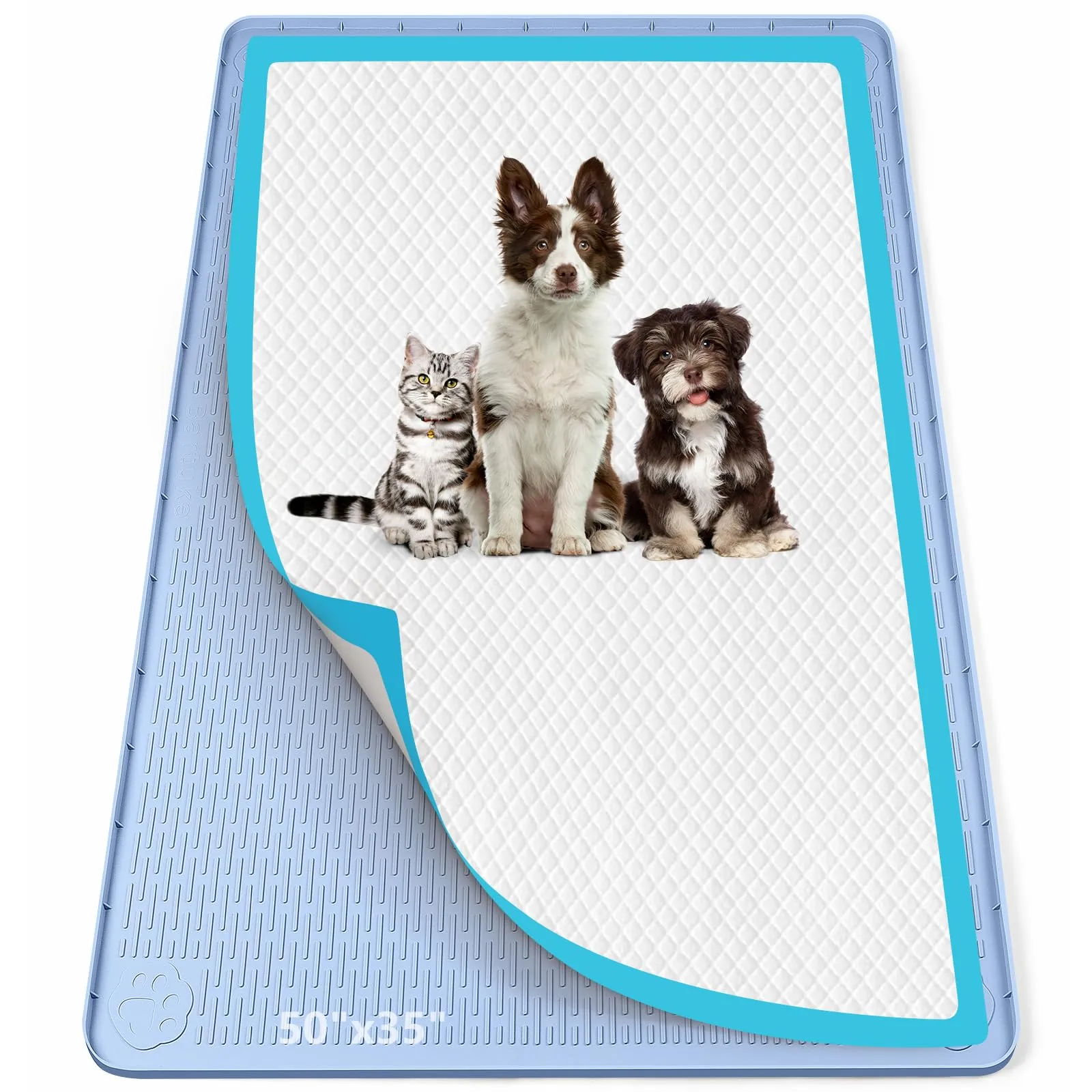 Bartuke 127x89cm traversine cani lavabili,tappetino cane pipi,Blu - immagine 1
