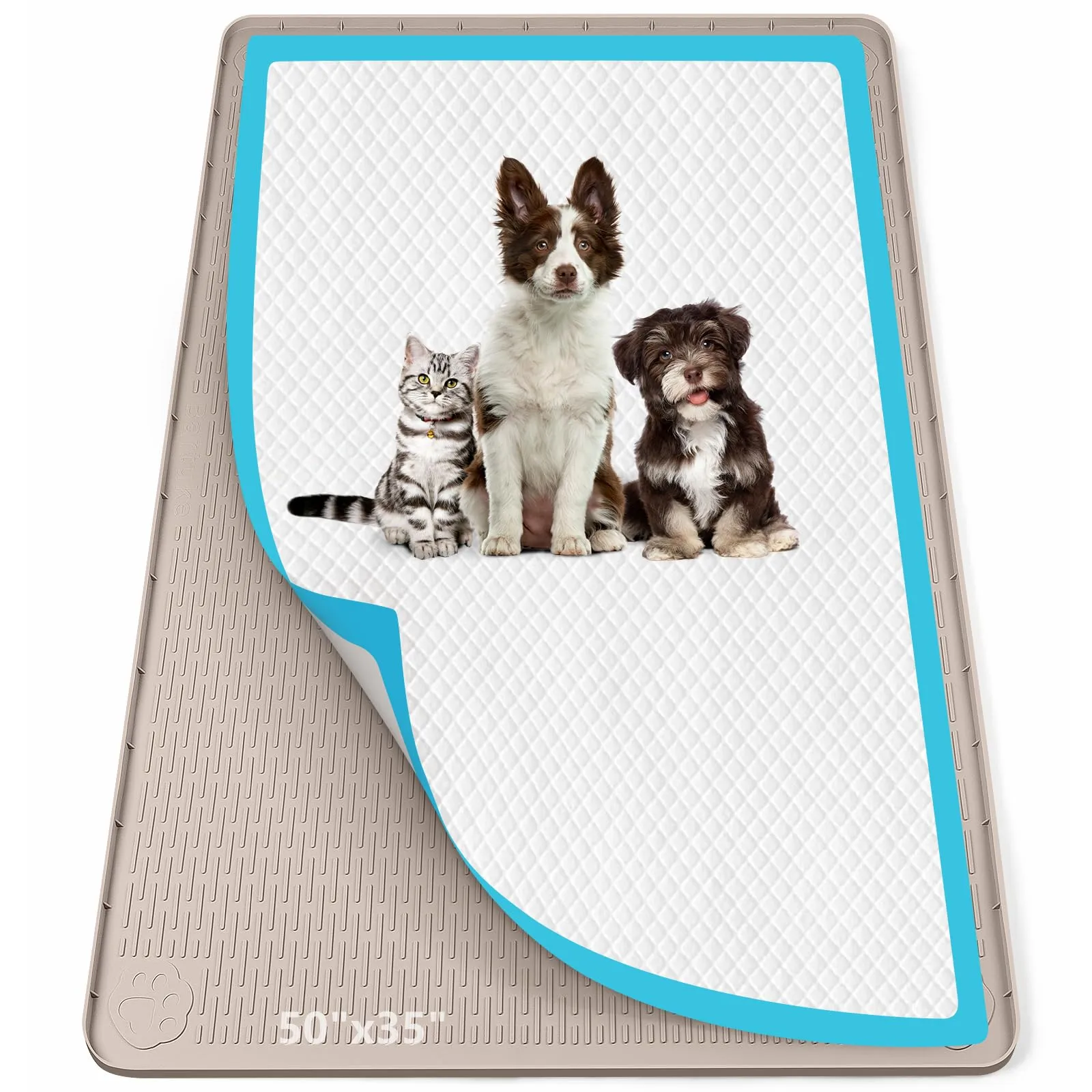 Bartuke 127x89cm traversine cani lavabili,tappetino cane pipi,Kaki - immagine 1