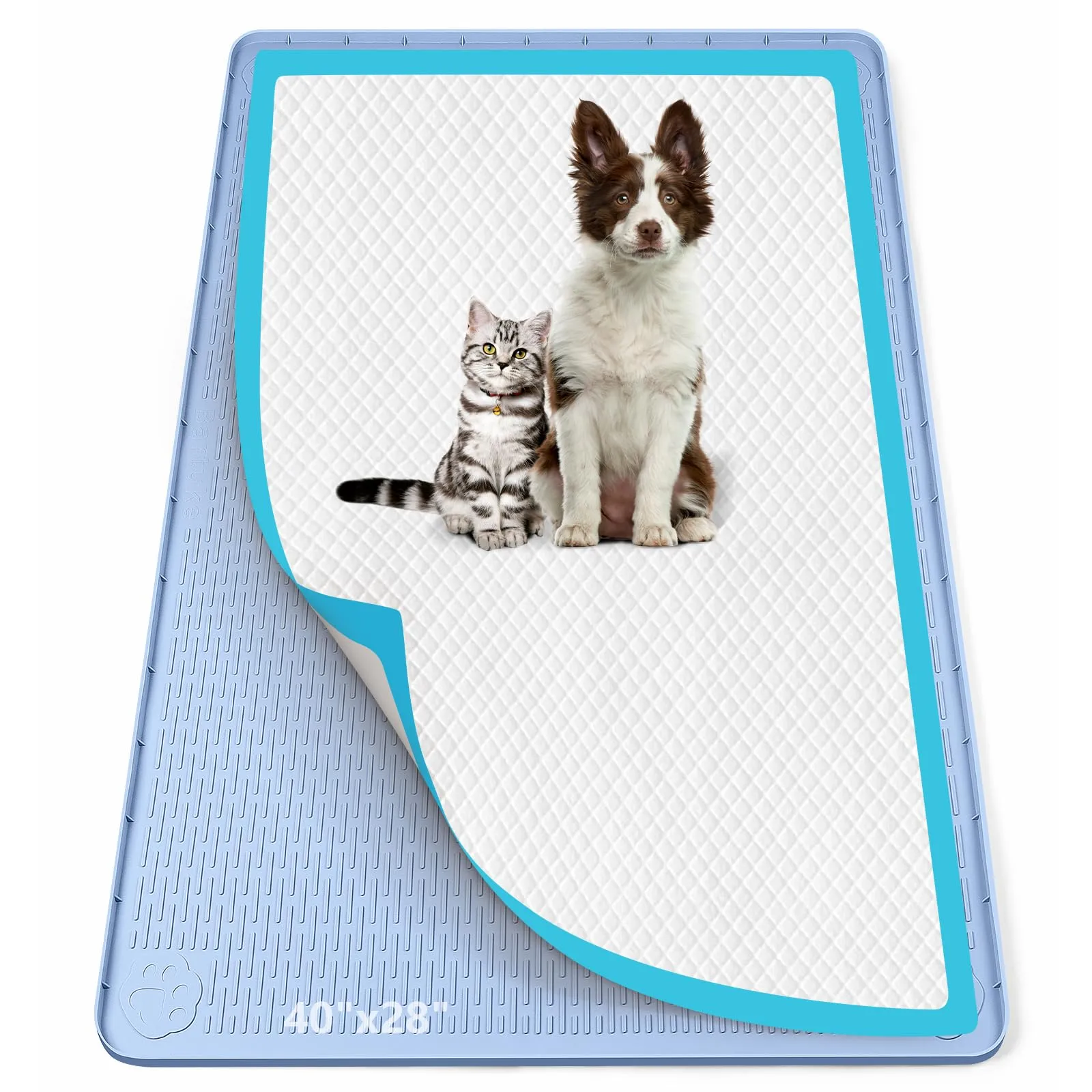 Bartuke 101x71cm traversine cani lavabili,tappetino cane pipi,Blu - immagine 1
