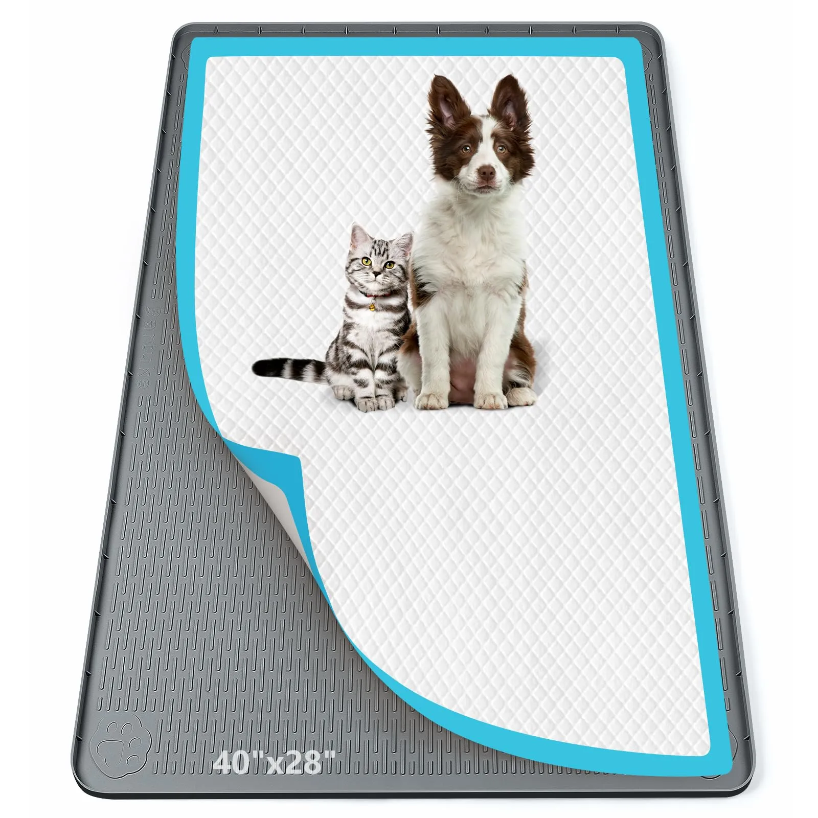 Bartuke 101x71cm traversine cani lavabili,tappetino cane pipi,Grigio scuro - immagine 1