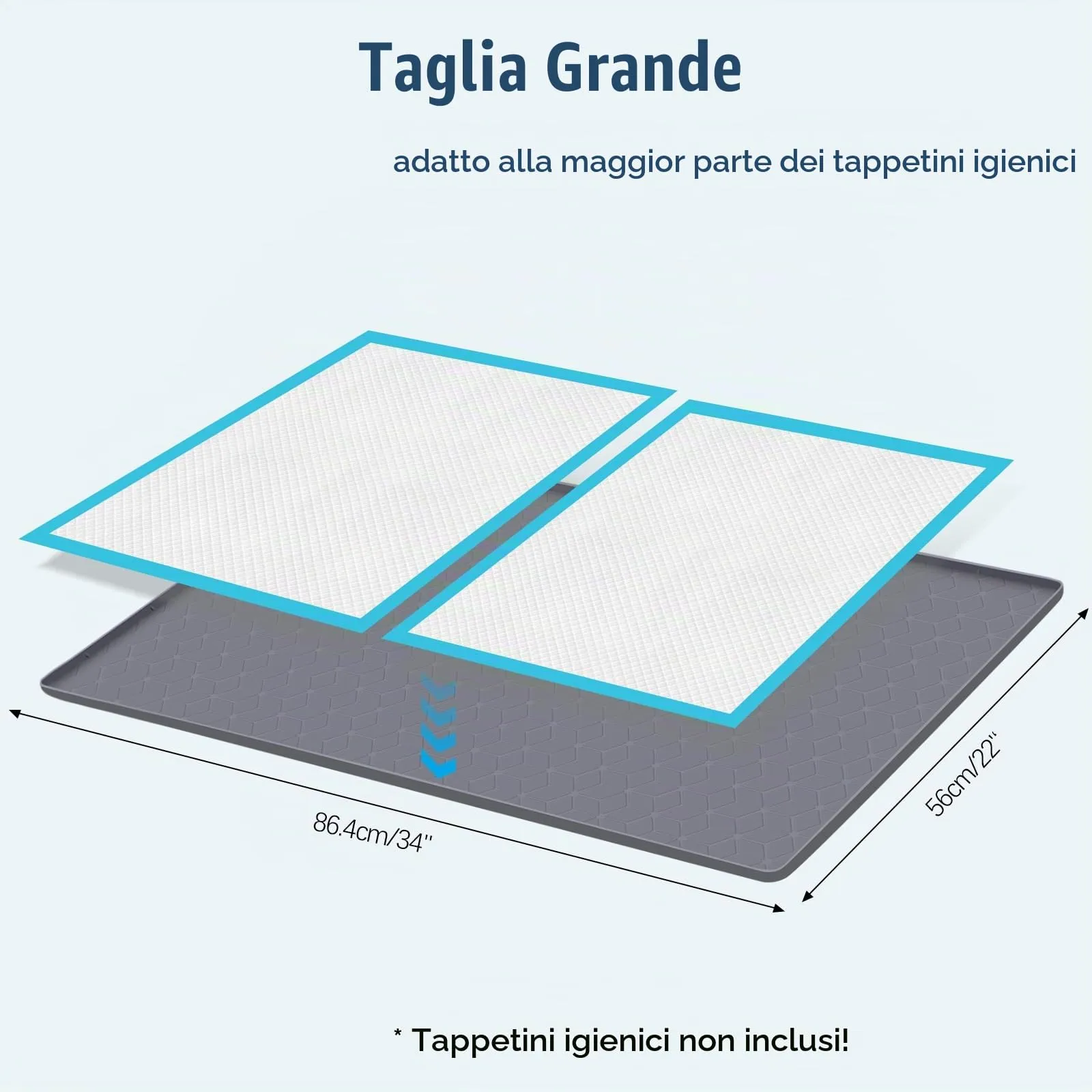 Bartuke 86x56cm traversine lavabili,piccolo tappetino cane pipi,Grigio - immagine 2