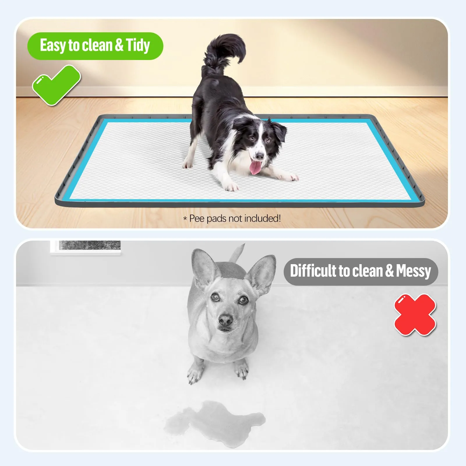 Bartuke 178x114cm traversine lavabili,tappetino cane pipi,Grigio scuro - immagine 3