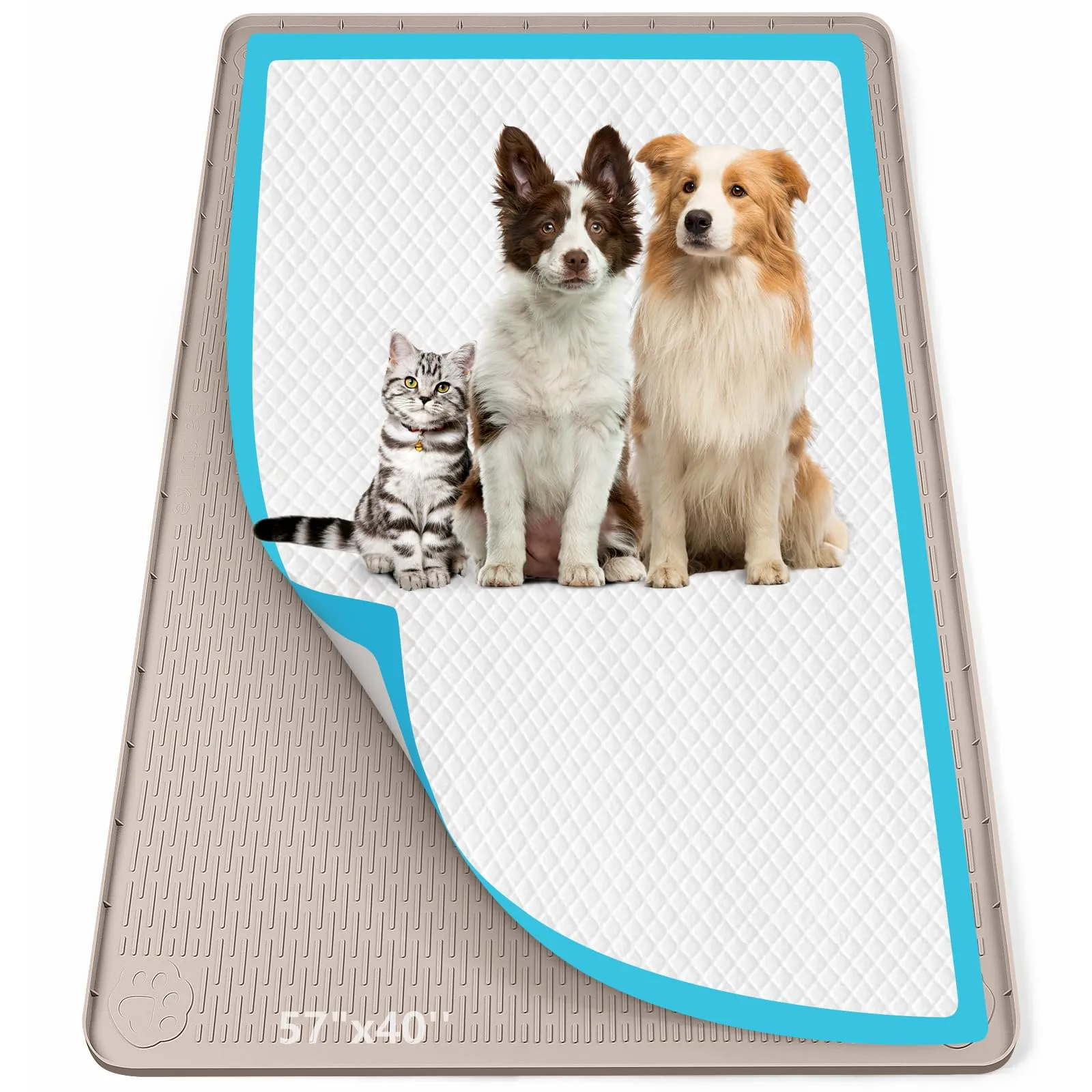 Bartuke 145x101cm traversine cani lavabili,tappetino cane pipi,Kaki - immagine 1