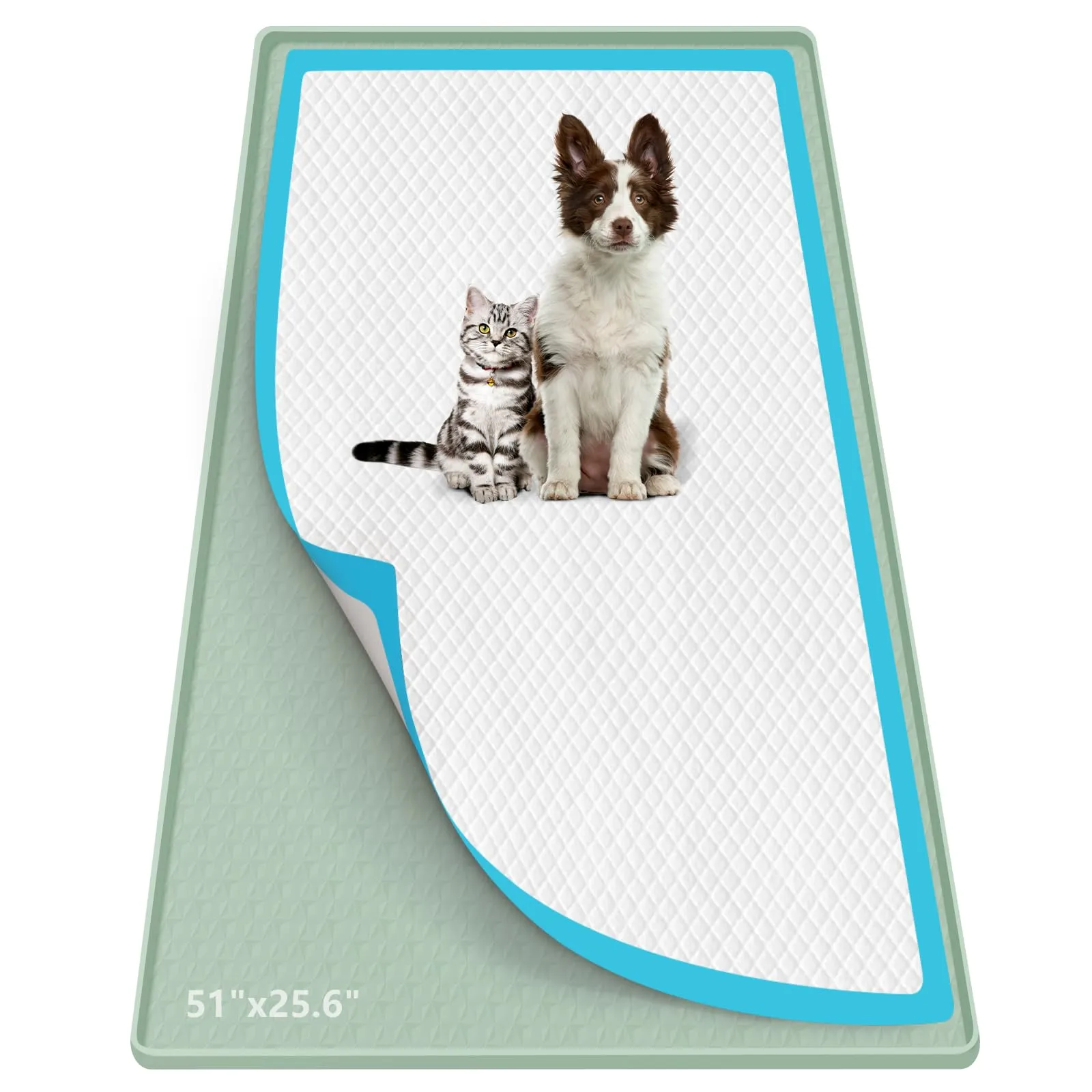 Bartuke 130x65cm traversine cani lavabili,tappetino cane pipi,Verde menta - immagine 1