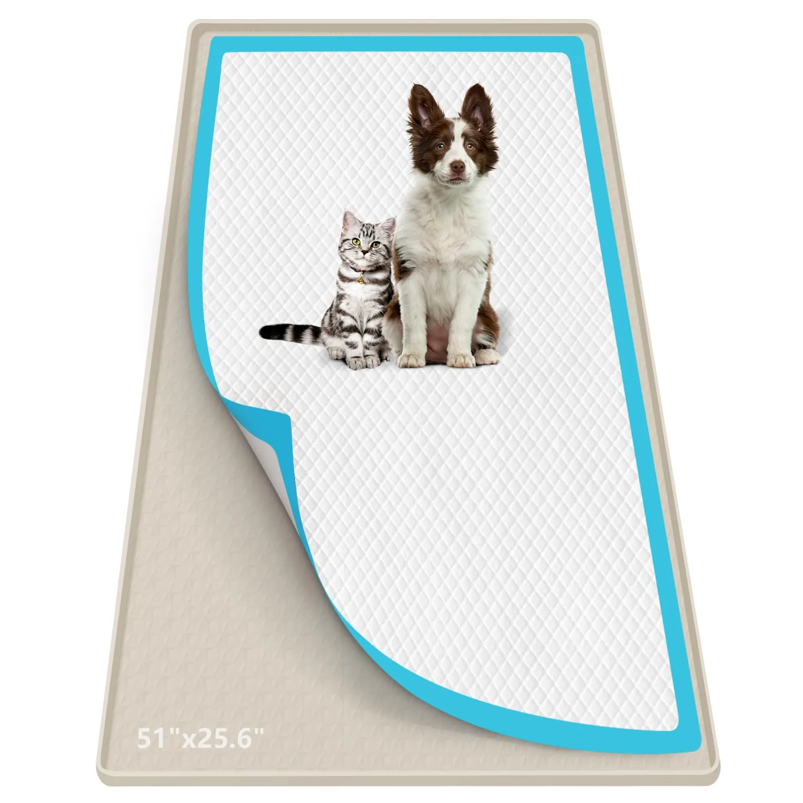 Bartuke 130x65cm traversine cani lavabili,Grande tappetino cane pipi,Beige - immagine 1