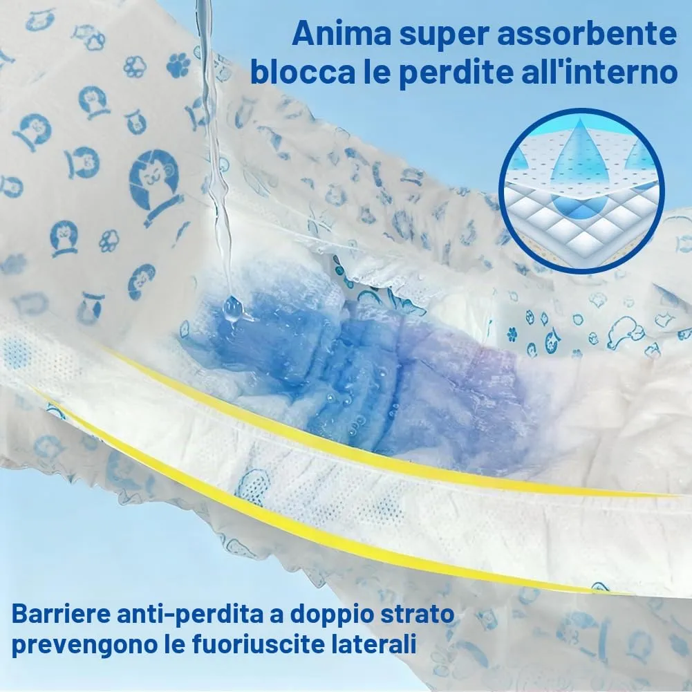 OFFCUP Pannolini USA E Getta, 24 Pannolini per Can, Fascia per Cani Maschi - immagine 5