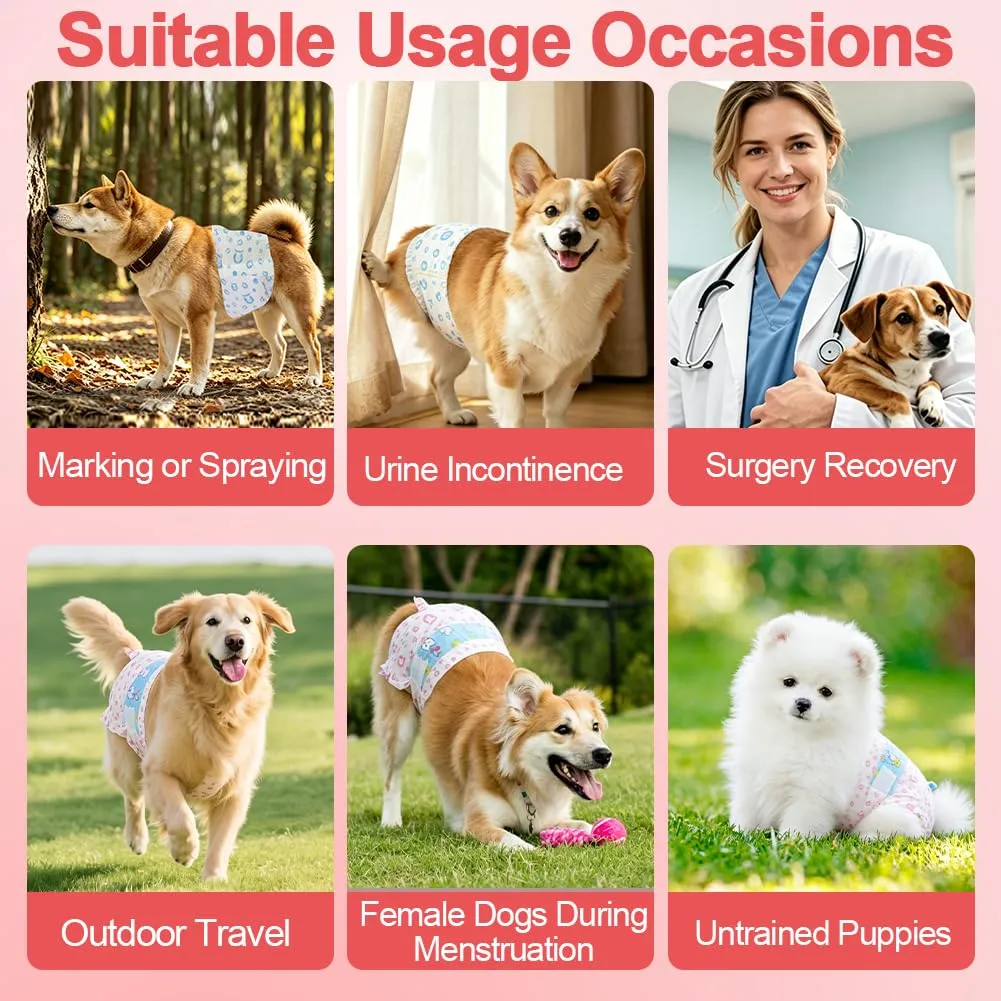 OFFCUP Pannolini USA E Getta, 20 Pannolini per Can, Fascia per Cani cagna - immagine 7