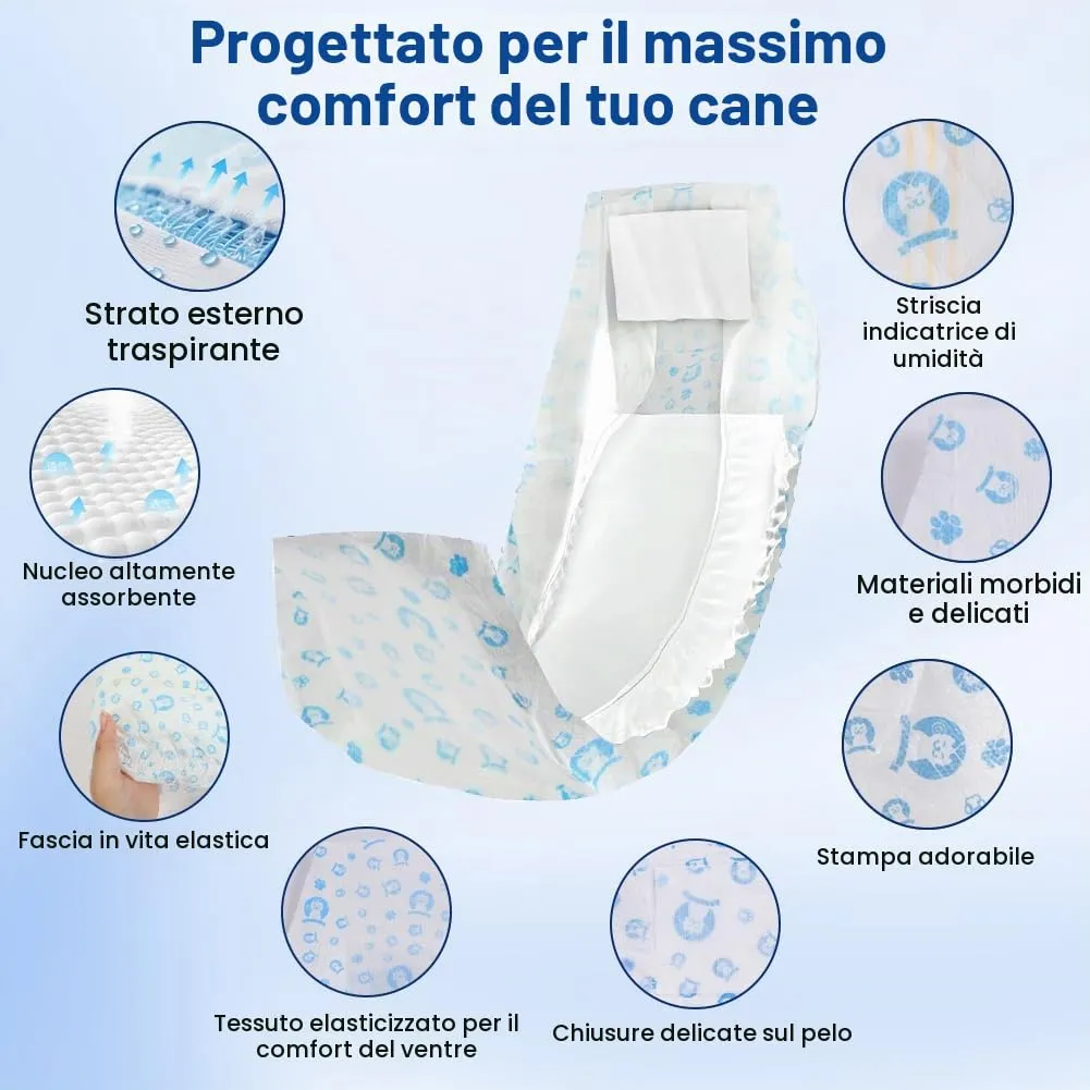 OFFCUP Pannolini USA E Getta, 24 Pannolini per Can, Fascia per Cani Maschi - immagine 3