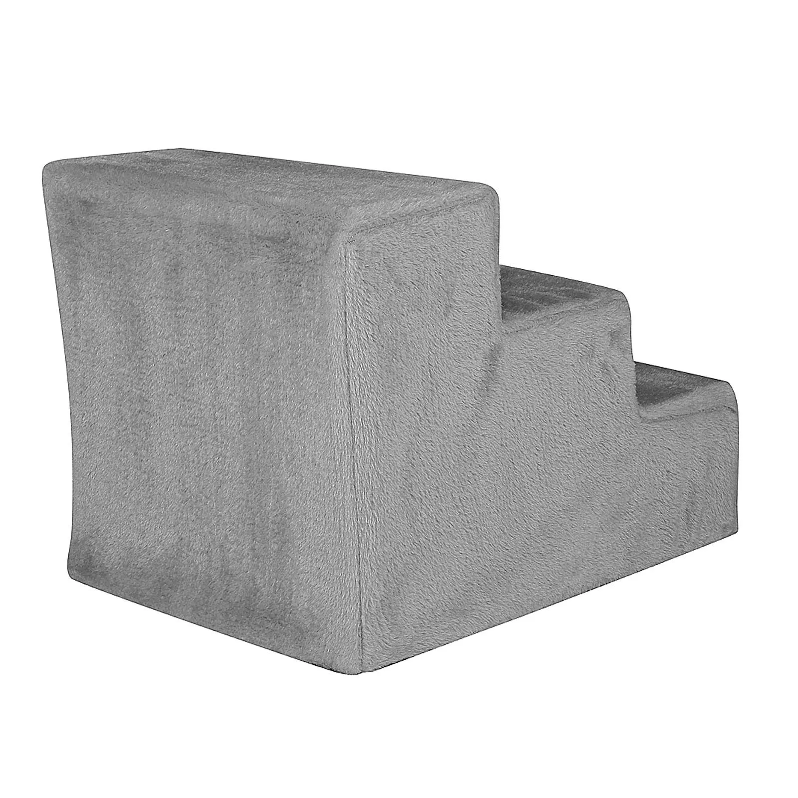 lionto Scala per Animali con Fodera Peluche, 3 Gradini, fino 50 kg, Grigio - immagine 4