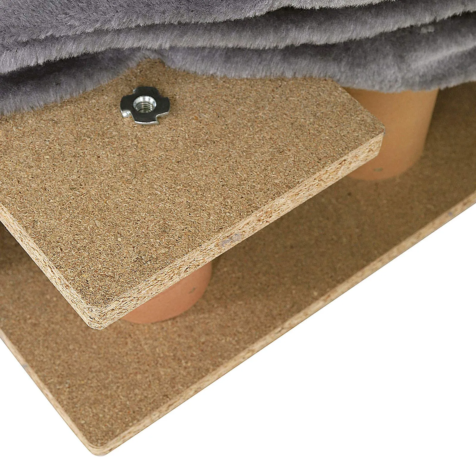 lionto Scala per Animali con Fodera Peluche, 3 Gradini, fino 50 kg, Grigio - immagine 6