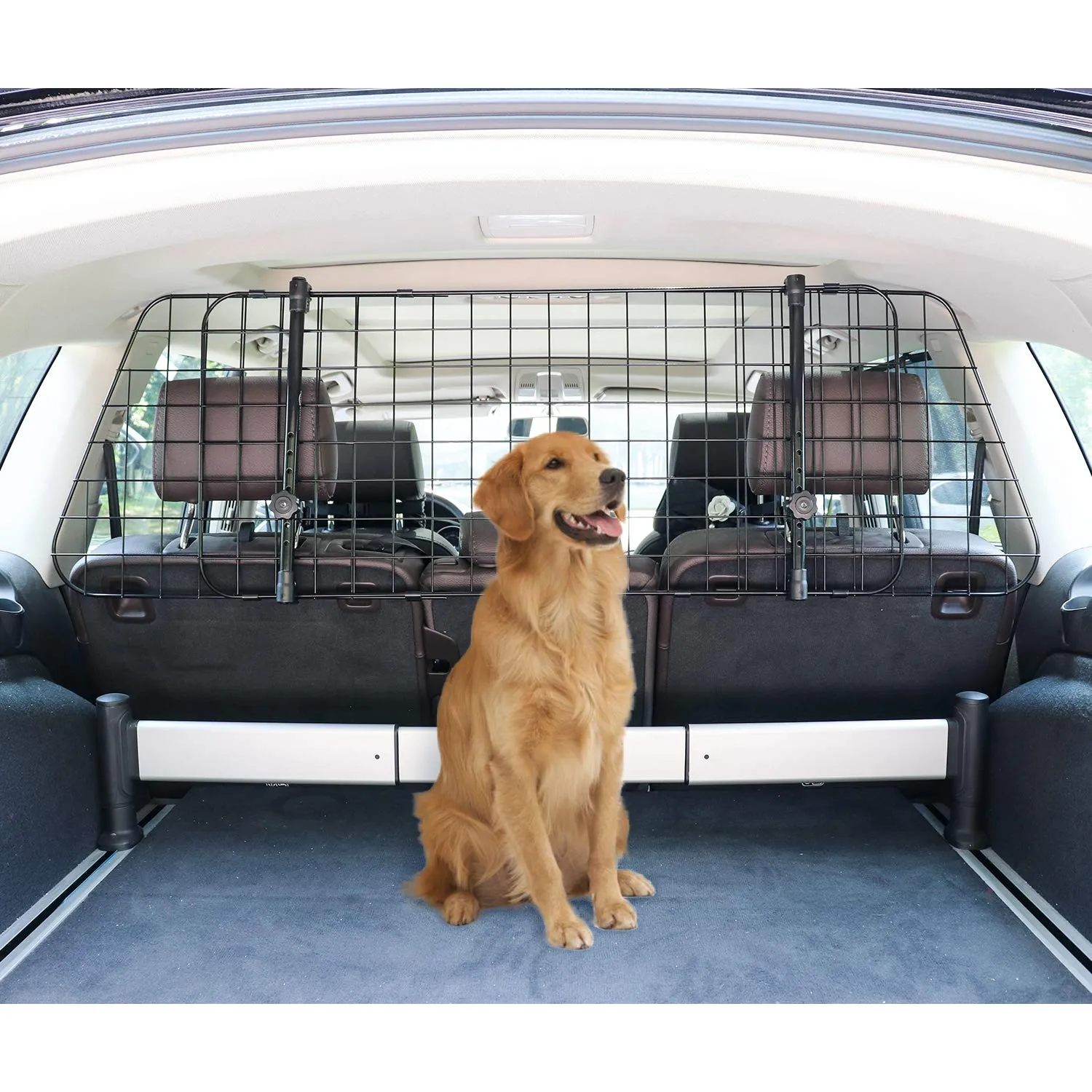 Amazon Basics, Divisorio Auto per Cani, Regolabile, 139,7 x 5,08 x 40,64 cm, Nero - immagine 1
