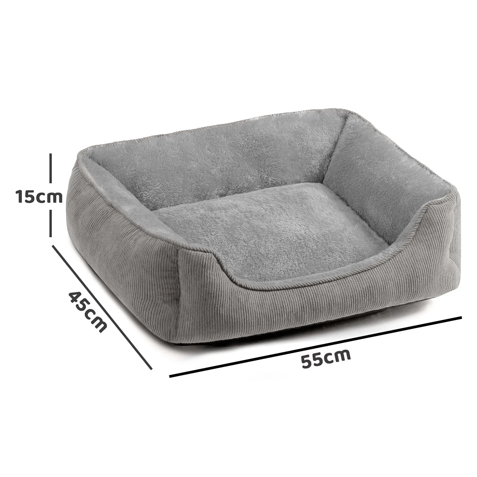 Hollypet Letto per Gatti e Cani di Piccola Taglia, Cuccia per Cuccioli, Morbido Lettino per Animali Domestici, Grigio (55 * 45 * 15cm) - immagine 2