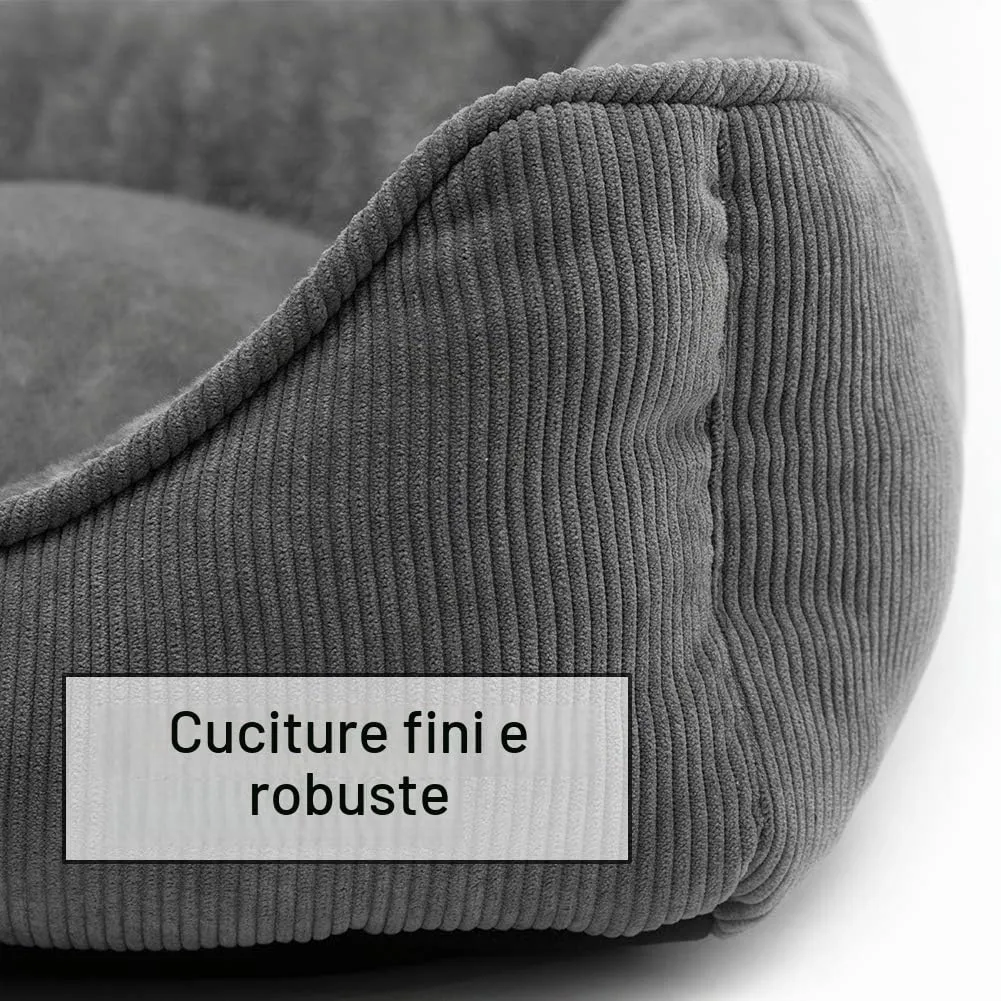 Hollypet Letto per Gatti e Cani di Piccola Taglia, Cuccia per Cuccioli, Morbido Lettino per Animali Domestici, Grigio Scuro (55 * 45 * 15cm) - immagine 7