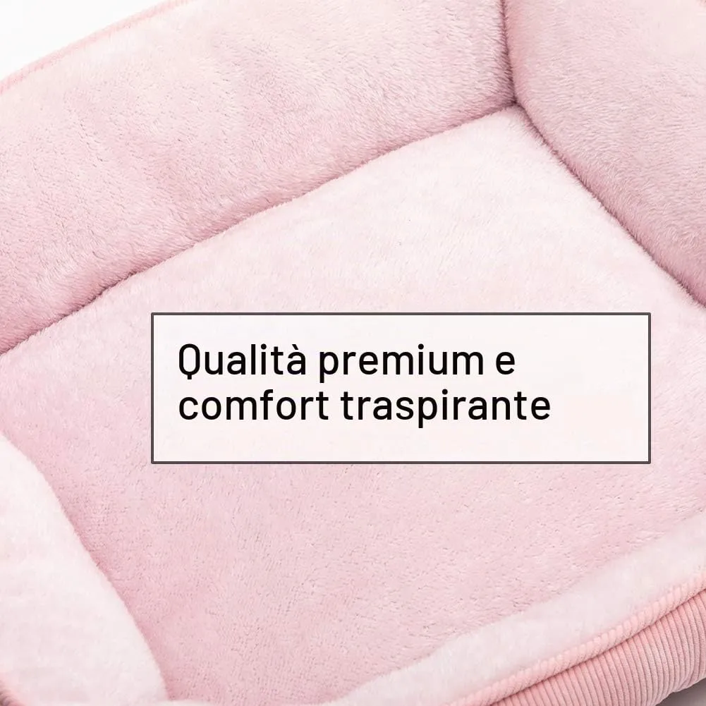 Hollypet Letto per Gatti Letto per Cani di Piccola Taglia, Cuccia per Gatti e Cuccioli, Letto Gatto Morbido Lettino per Animali Domestici, Rosa(55 * 45 * 15cm) - immagine 6