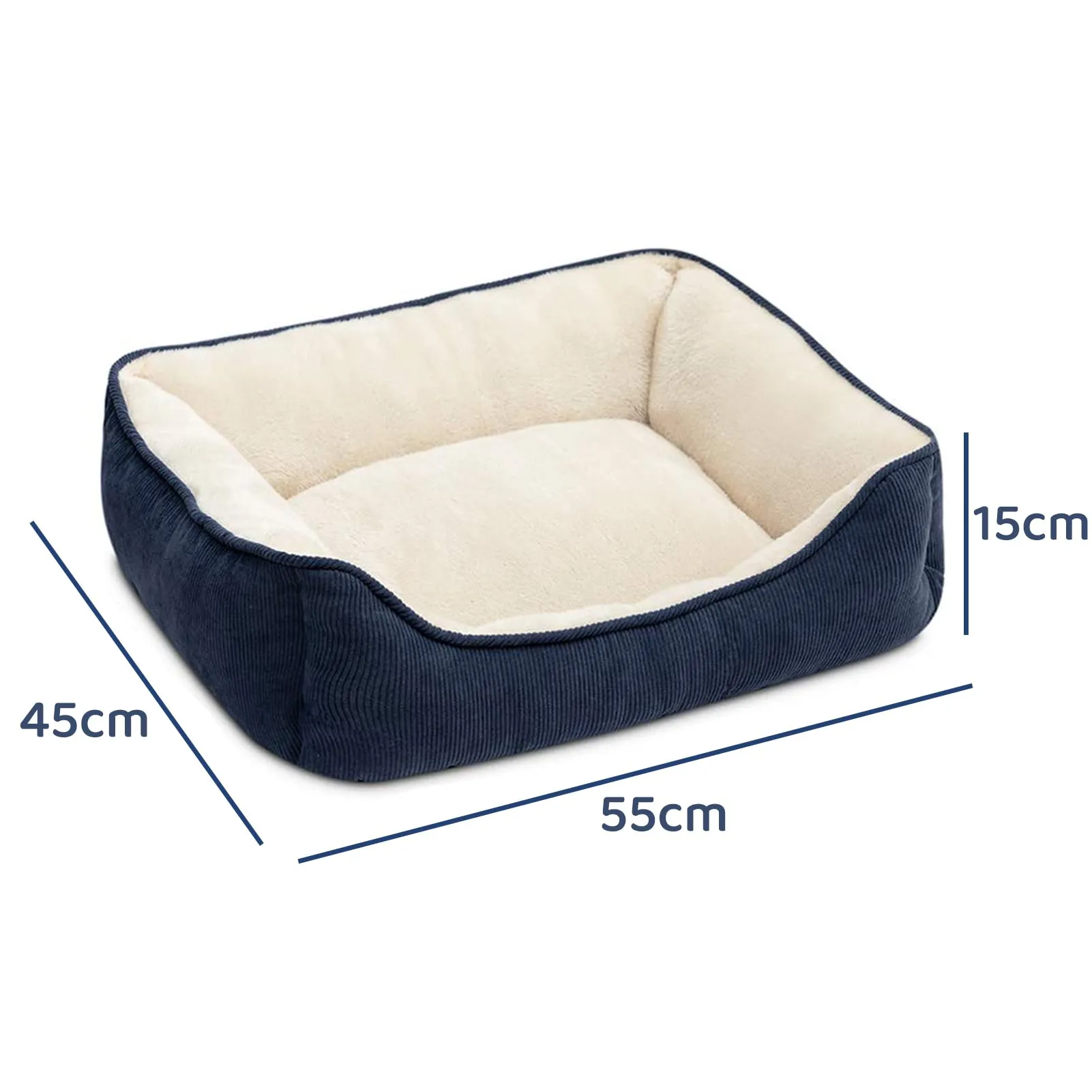 Hollypet Letto per Gatti Letto per Cani di Piccola Taglia, Cuccia per Gatti e Cuccioli, Letto Gatto Morbido Lettino per Animali Domestici, Blu (50 * 45 * 15cm) - immagine 2