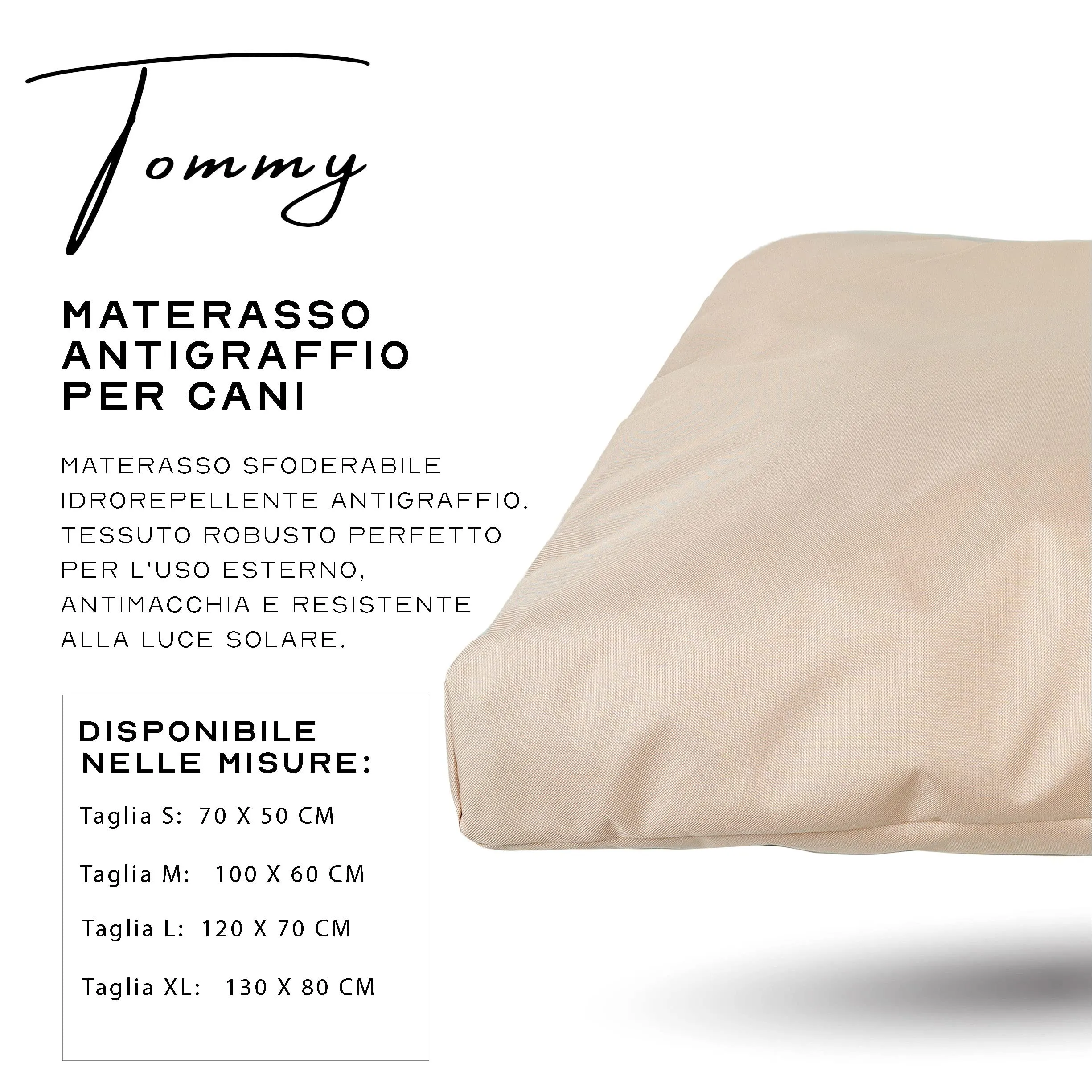 Ligo Tommy - Materasso per Cani Idrorepellente e AntiGraffio, Realizzato in Italia. Cuscino Cuccia per Cane AntiGraffio antimacchia Perfetto per l'uso Interno ed Esterno. (L: 120 x 70 cm, BEIGE) - immagine 4