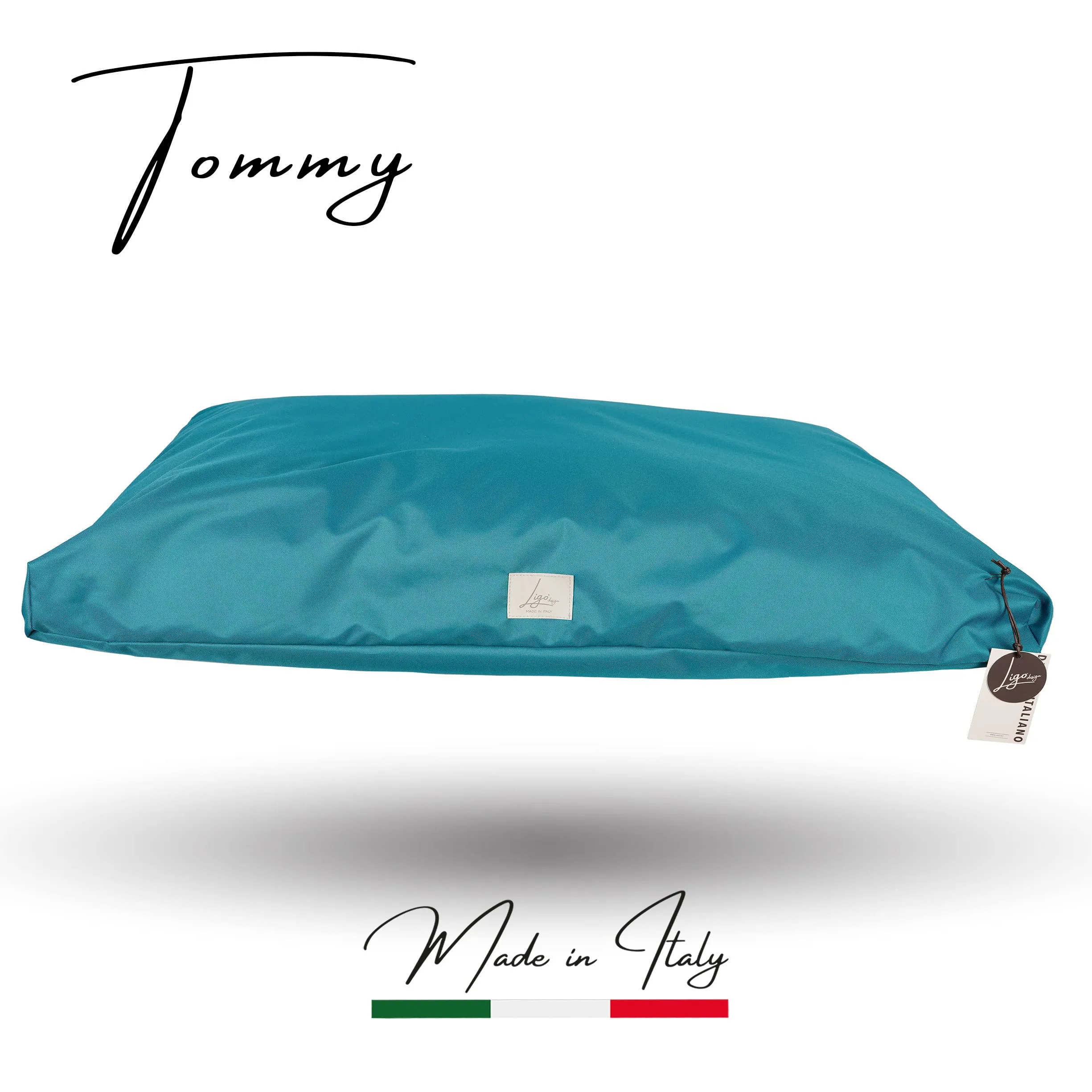 Ligo Tommy - Materasso per Cani Idrorepellente e AntiGraffio, Realizzato in Italia. Cuscino Cuccia per Cane AntiGraffio antimacchia Perfetto per l'uso Interno ed Esterno. S,VERDE PETROLIO - immagine 2