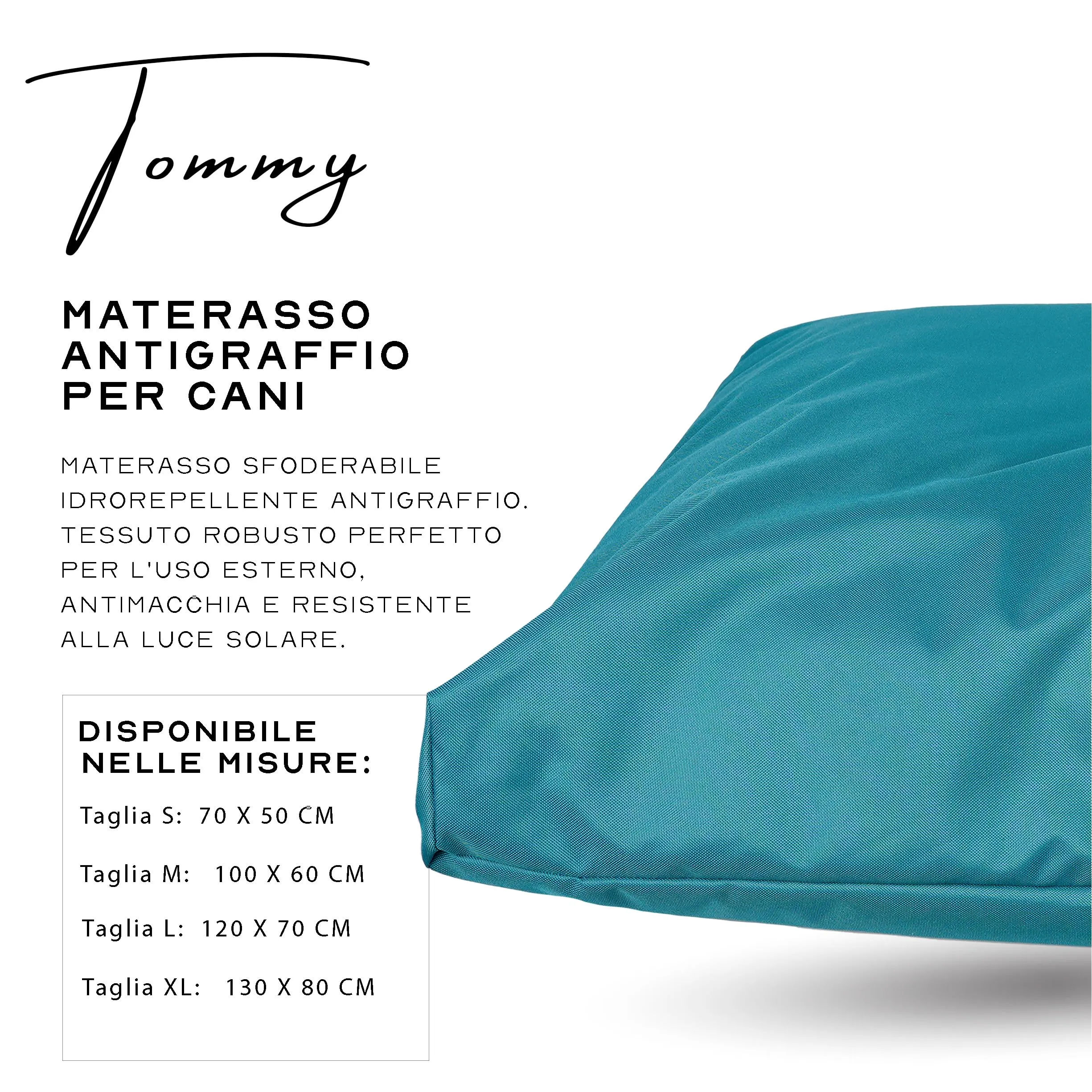 Ligo Tommy - Materasso per Cani Idrorepellente e AntiGraffio, Realizzato in Italia. Cuscino Cuccia per Cane AntiGraffio antimacchia Perfetto per l'uso Interno ed Esterno. S,VERDE PETROLIO - immagine 5