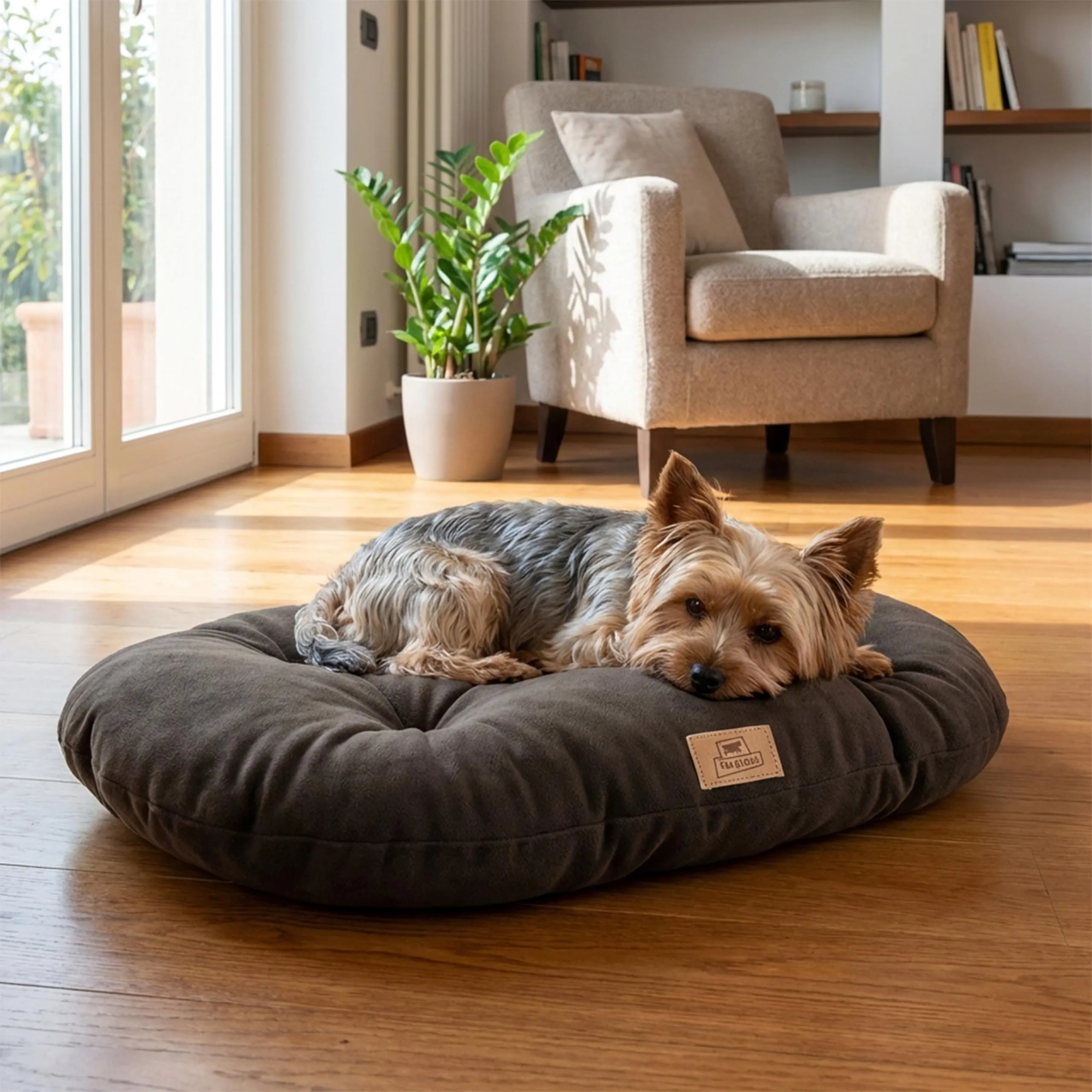Ferplast Cuscino Cane e Gatto RELAX MICROFLEECE, Cuccia in Caldo e Soffice Micropile per Taglia Piccola, Lettino per Cani Lavabile, 55 x 36 x 12 cm. Marrone - immagine 2