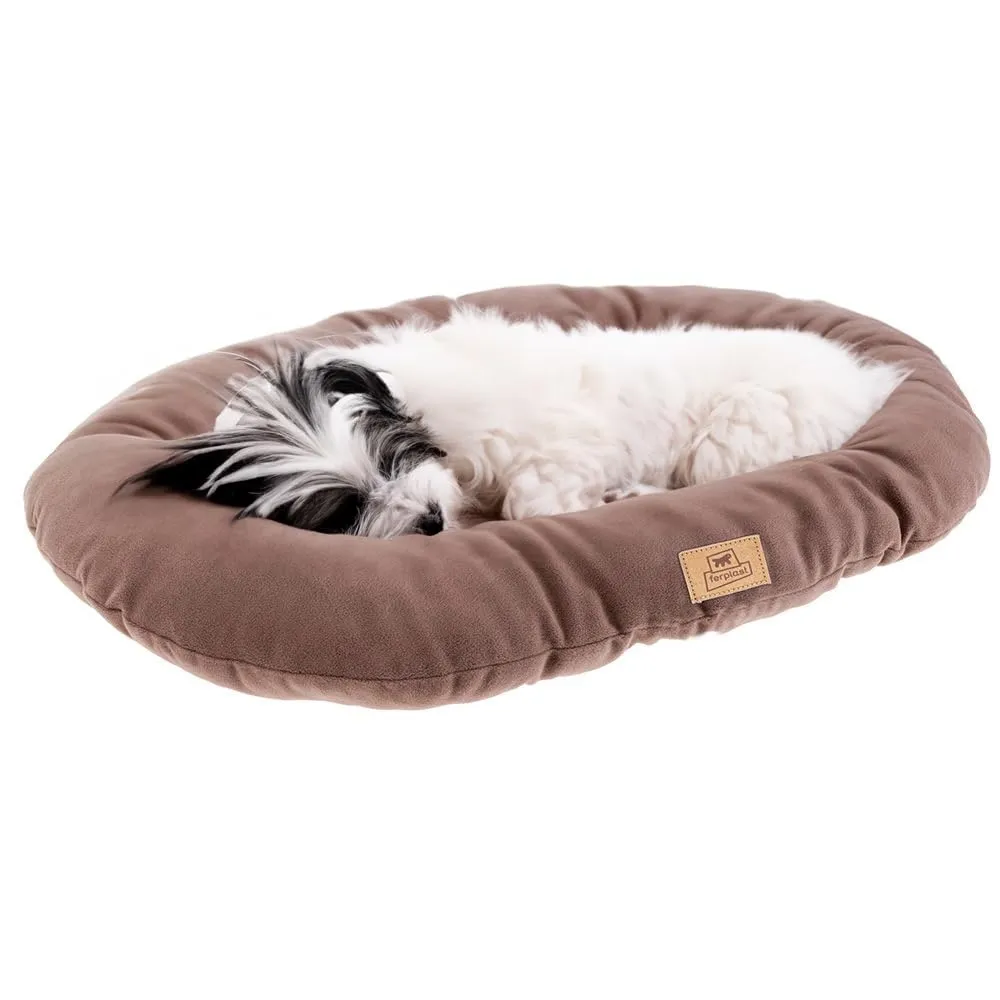 Ferplast Cuscino Cane e Gatto RELAX MICROFLEECE, Cuccia in Caldo e Soffice Micropile per Taglia Piccola, Lettino per Cani Lavabile, 43 x 30 x 12 cm. Grigio Tortora - immagine 1