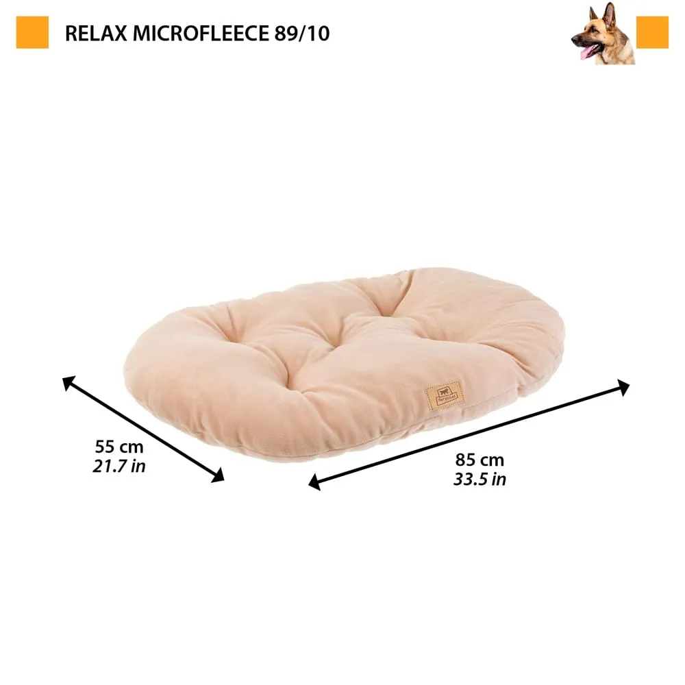 Ferplast Cuscino Cane e Gatto RELAX MICROFLEECE, Cuccia in Caldo e Soffice Micropile per Taglia Grande, Lettino per Cani Lavabile, 85 x 55 x 12 cm. Grigio Tortora - immagine 3