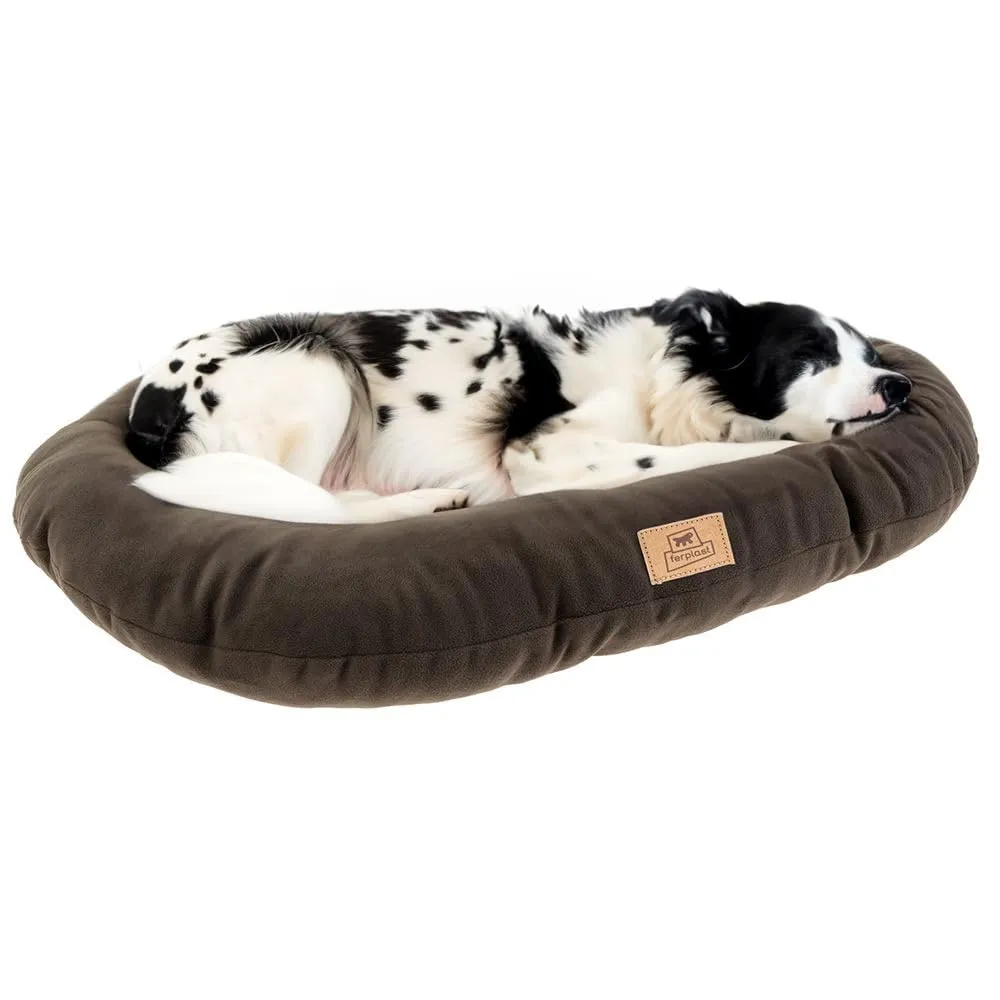 Ferplast Cuscino Cane e Gatto RELAX MICROFLEECE, Cuccia in Caldo e Soffice Micropile per Taglia Grande, Lettino per Cani Lavabile, 85 x 55 x 12 cm. Marrone - immagine 1