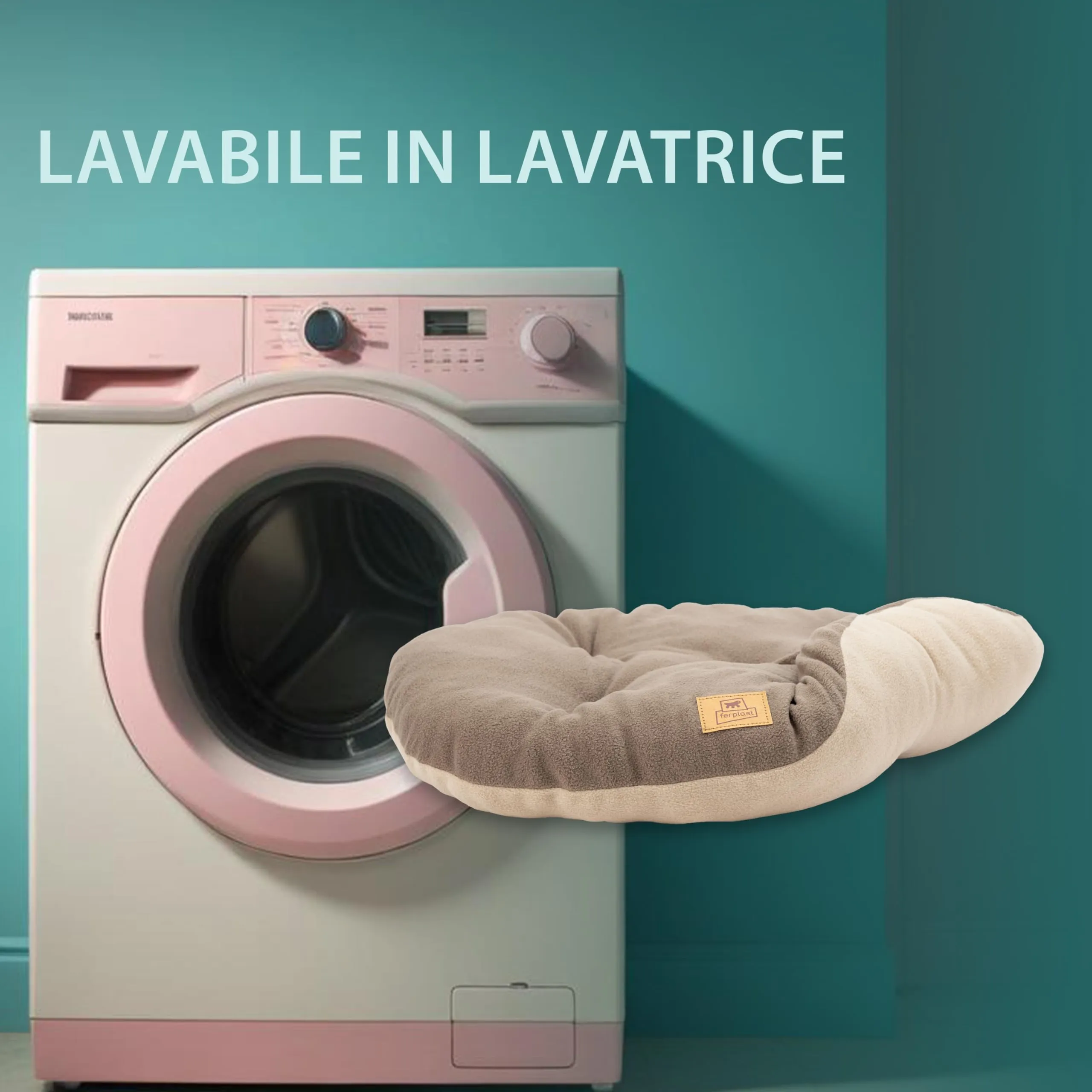 Ferplast Cuscino Cane e Gatto RELAX MICROFLEECE, Cuccia in Caldo e Soffice Micropile per Taglia Piccola, Lettino per Cani Lavabile, 55 x 36 x 12 cm. Grigio Tortora - immagine 7