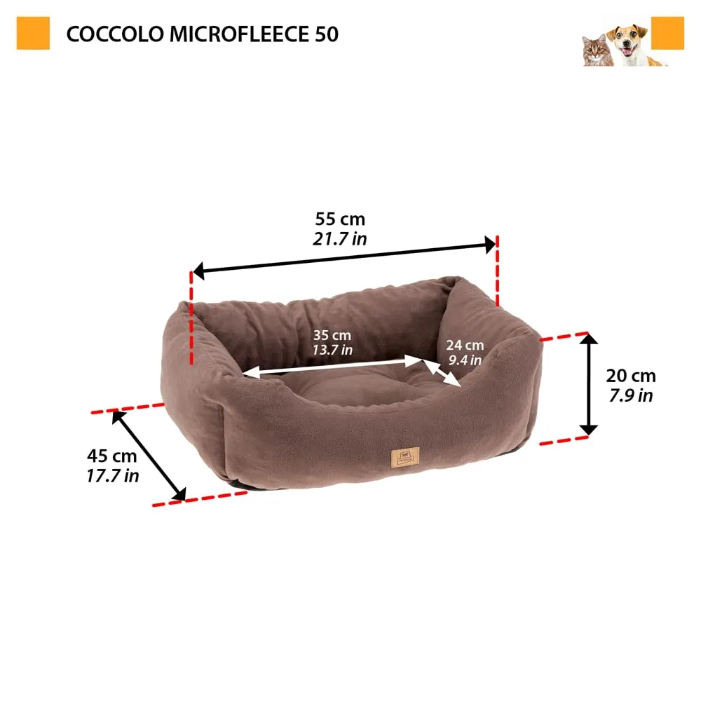 Ferplast Cuscino Cane e Gatto COCCOLO MICROFLEECE, Cuccia in Caldo e Soffice Micropile per Taglia Piccola, Lettino per Cani Lavabile, 55 x 45 x 20 cm. Grigio Tortora - immagine 2