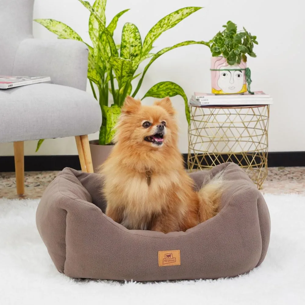 Ferplast Cuscino Cane e Gatto COCCOLO MICROFLEECE, Cuccia in Caldo e Soffice Micropile per Taglia Piccola, Lettino per Cani Lavabile, 55 x 45 x 20 cm. Grigio Tortora - immagine 3